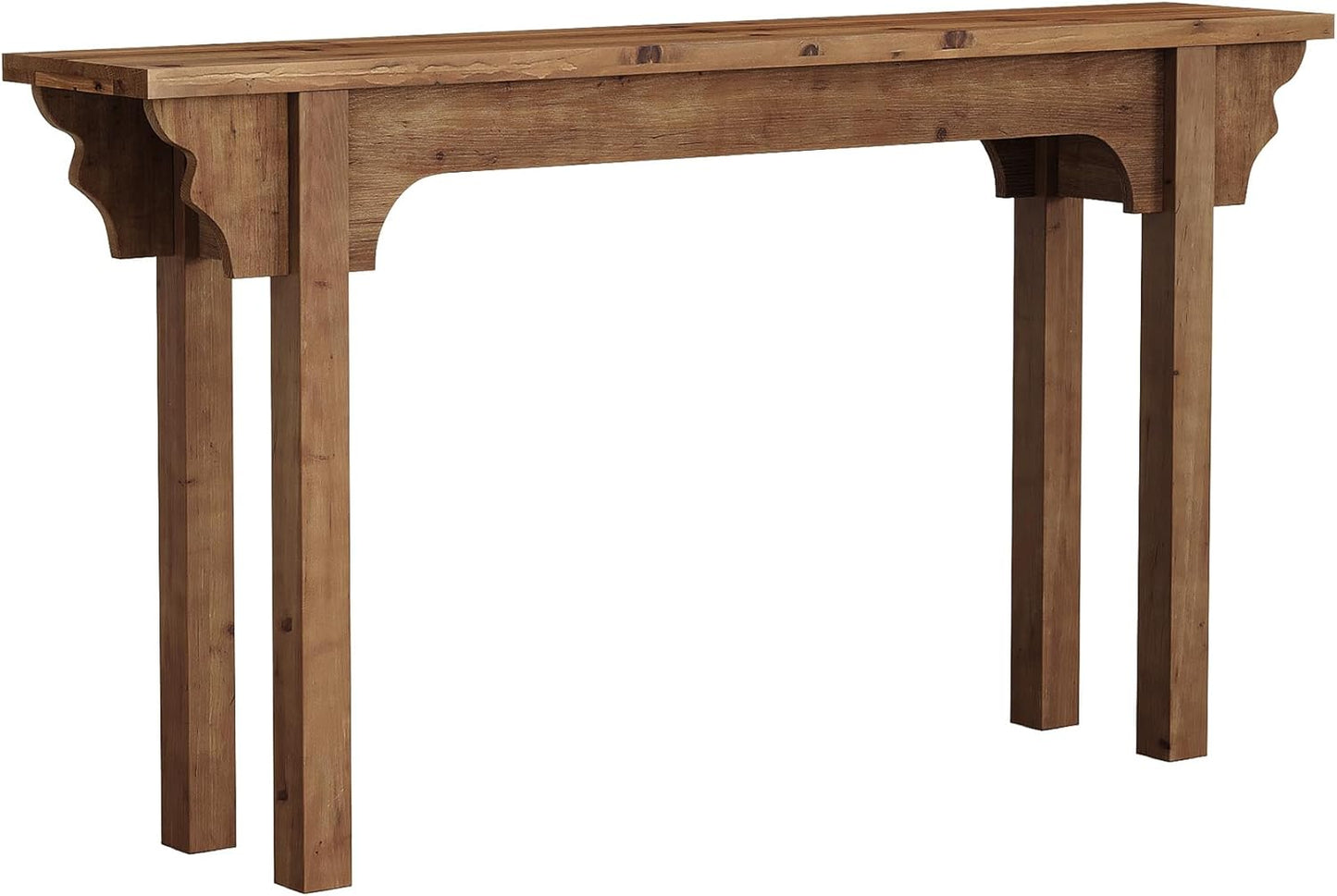 63" Solid Wood Console Table, Mid-Century Modern Entryway Table for Living Room, Hallway, Foyer