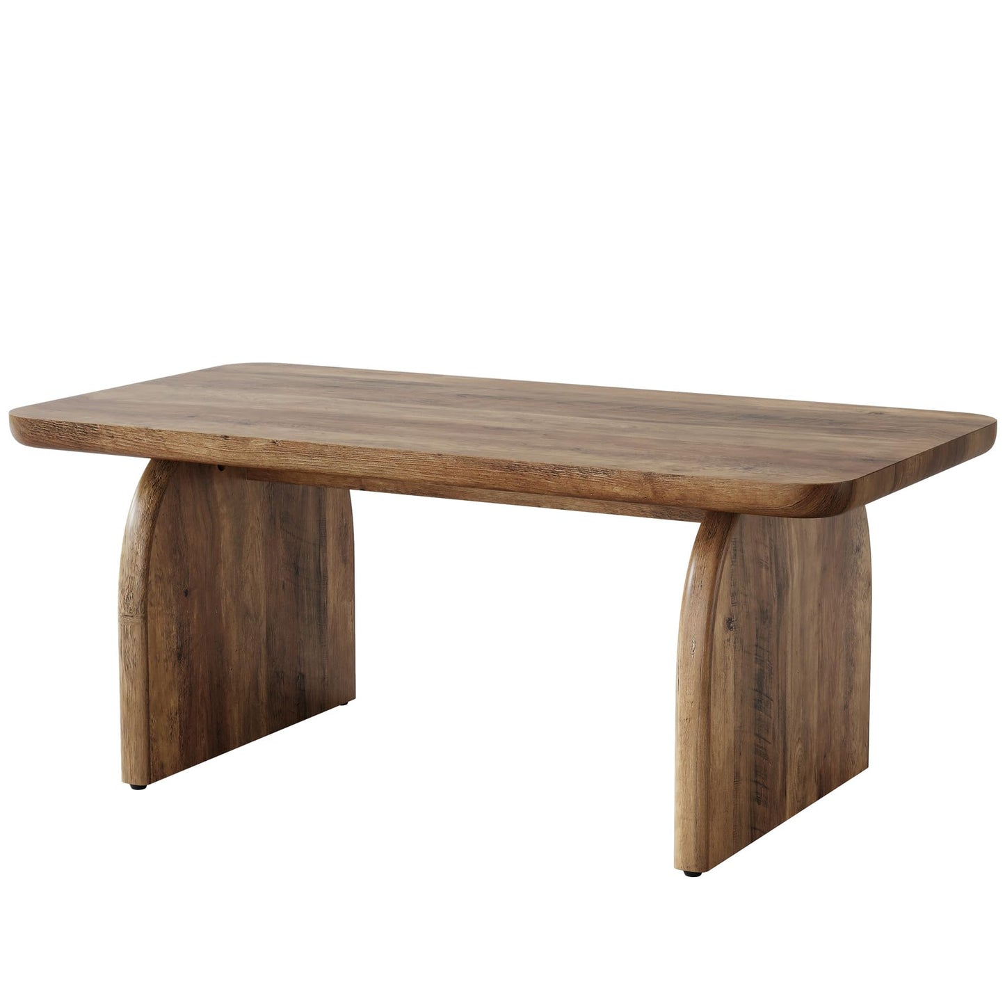 Tribesigns Rectangle Coffee Table, 47-Inch Wood Rectangular Living Room Table, Farmhouse Accent Center Low Cocktail Tea Table with Sturdy Base & Rounded Corners, Easy Assembly (Natural Brown)