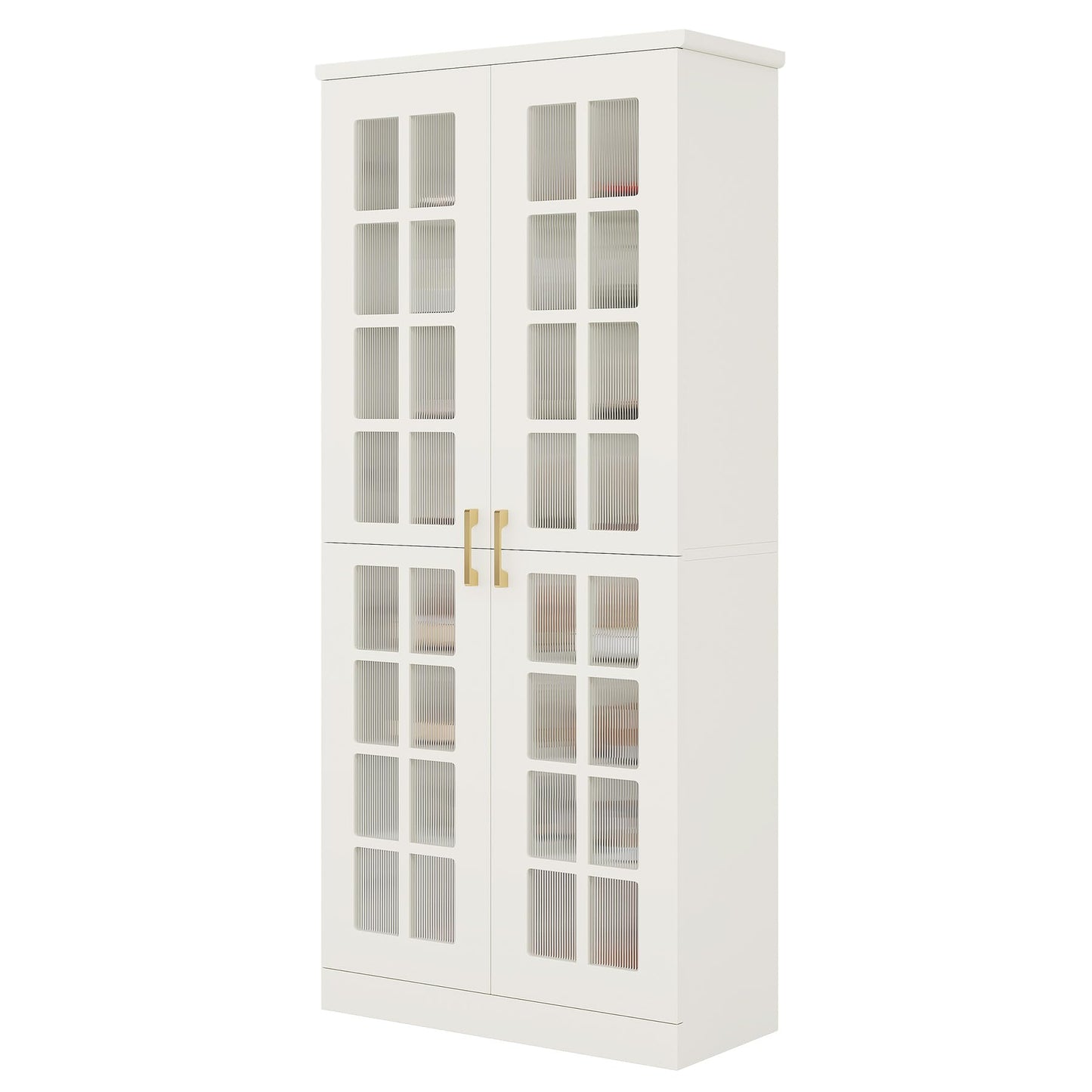 Tribesigns Tall Shoe Cabinet with Doors, 8-Tier Shoe Storage with Adjustable Shelves, Modern Shoe Organizer Shoe Rack Cabinet for Entryway, Hallway, Closet, Living Room, Rustic Brown
