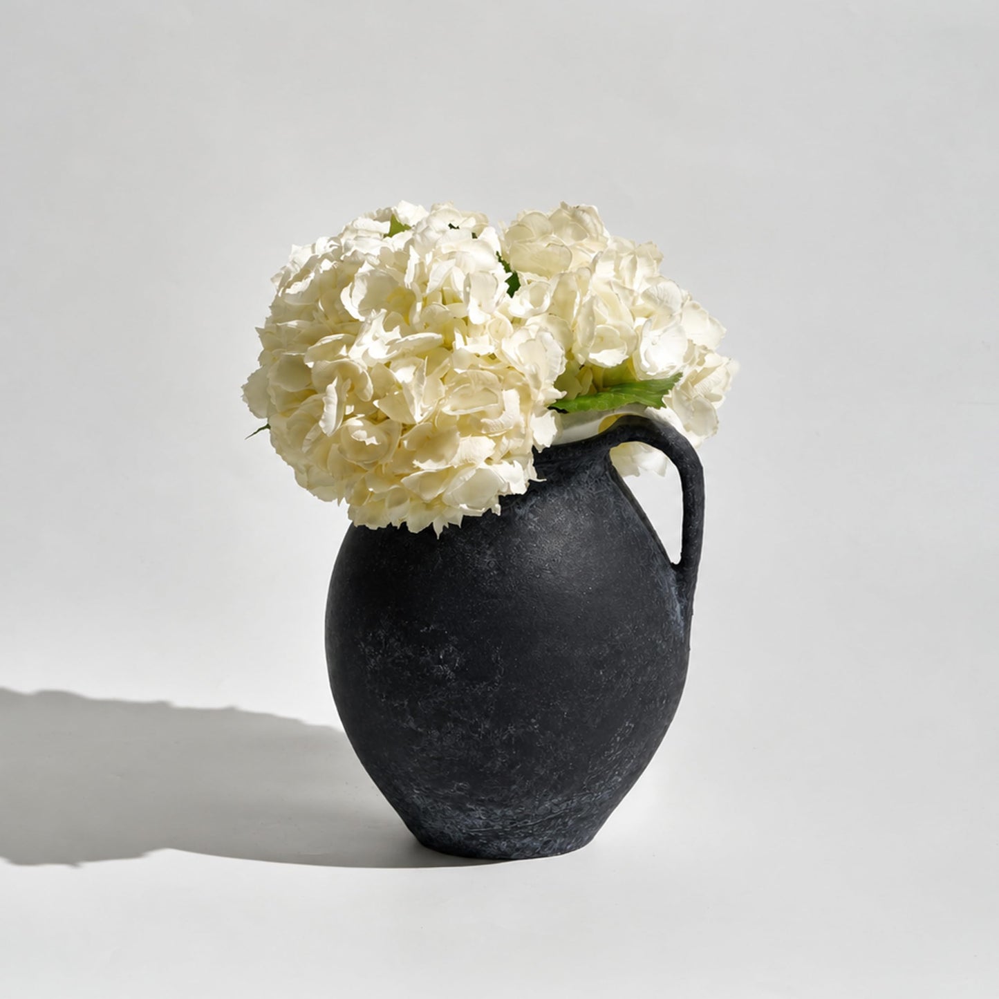 LB2 White Ceramic Large Vase, 11" Tall Zen Style, Terra Cotta Pitcher, Distressed Farmhouse Decor, Pottery Decorative Flower for Home Decor (B - White 11")