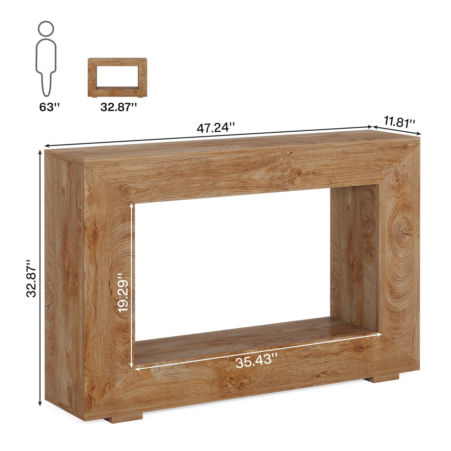 Tribesigns Farmhouse Console Table, 47 Inches Entryway Console Table with Storage, Industrial Hallway Accent Table for Living Room, Entrance