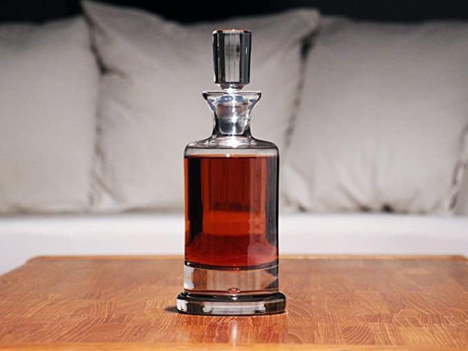 Whiskey Decanter Set, Made in Europe, 100% Lead-Free Crystal, Gift-Boxed, 1 Decanter & 4 Double Old Fashioned Glasses (Kensington Decanter Set)