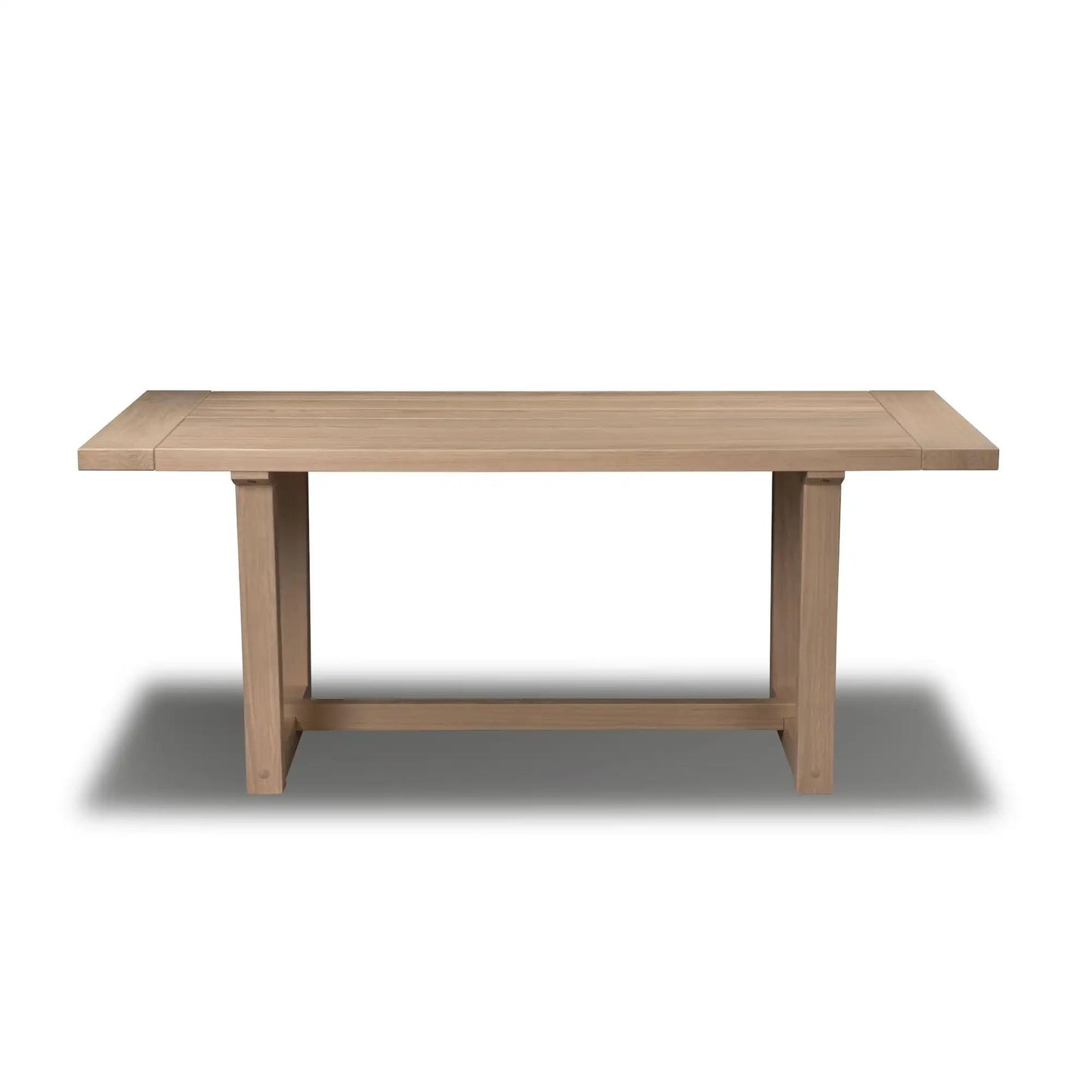 Grain Wood Furniture Solid Wood Cascais 72" Rectangular Table with Farmhouse Base in Blonde Oak Top and Base