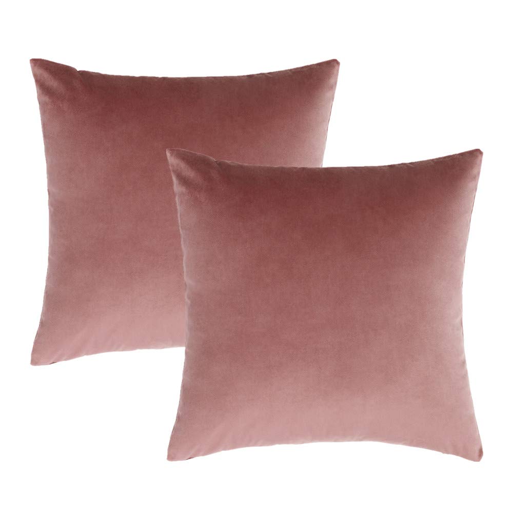 VAKADO Throw Pillow Covers 18x18 Set of 2 Emerald Green Velvet Decor Dark Forest Christmas Decorative Xmas Cushion Couch Euro Pillowcases Home Bed Decoration for Sofa Bedroom Office
