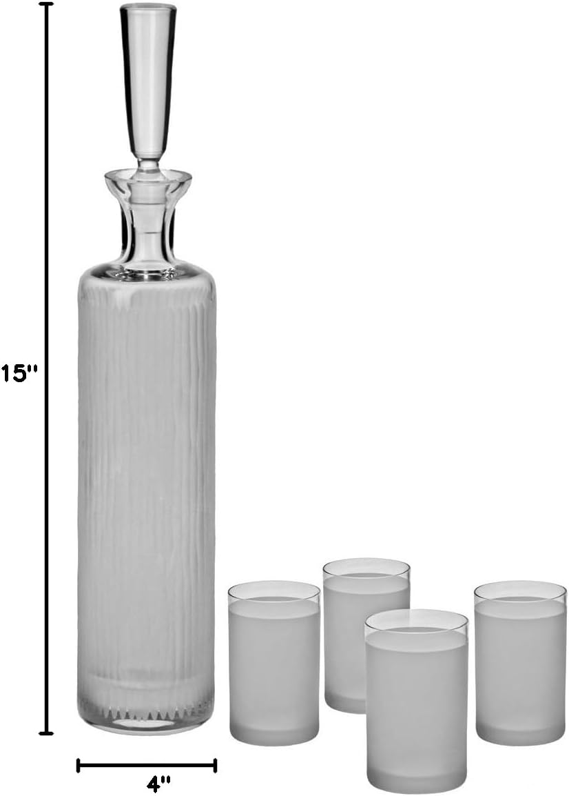 Ravenscroft Crystal 5-Piece Vodka Decanter Set, Made in Europe, 100% Lead-Free Crystal, Gift-Boxed, Elegant Design