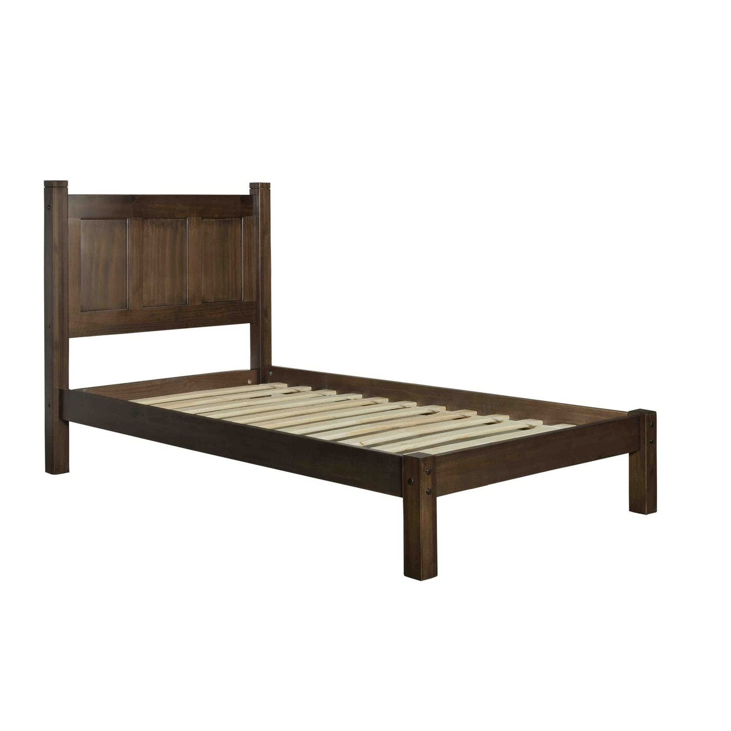 Grain Wood Furniture Shaker Solid Wood Panel Platform Bed, Queen Size, Expresso