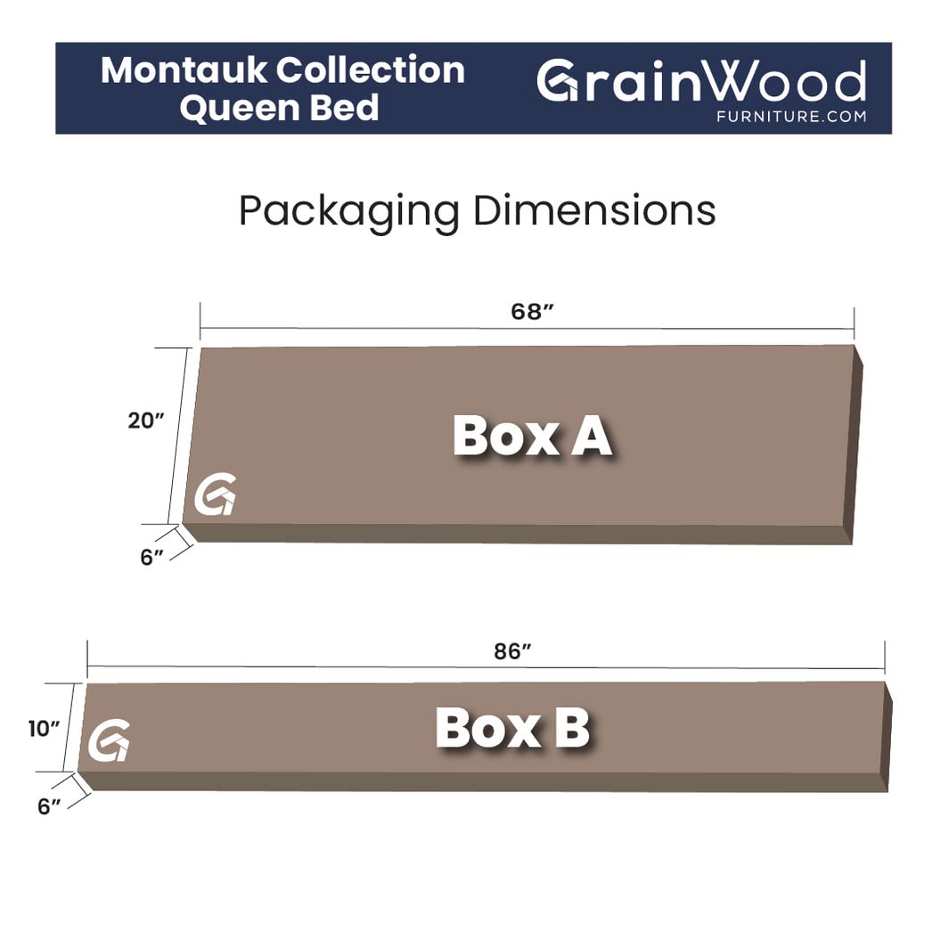 Grain Wood Furniture Montauk Solid Wood Bed, King Size, Rustic Walnut