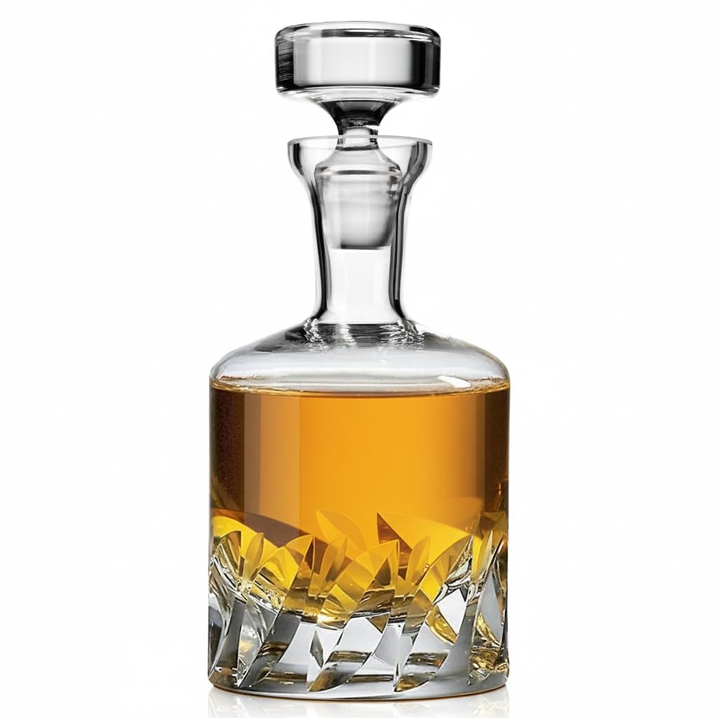 Large Wine Decanter | Hand-Crafted in Europe | 66 FL Oz | Crystal Ground Stopper | Wide Base for Optimal Aeration | 100% Lead-Free Crystal | Handblown | Gift-Boxed | Elegant Design