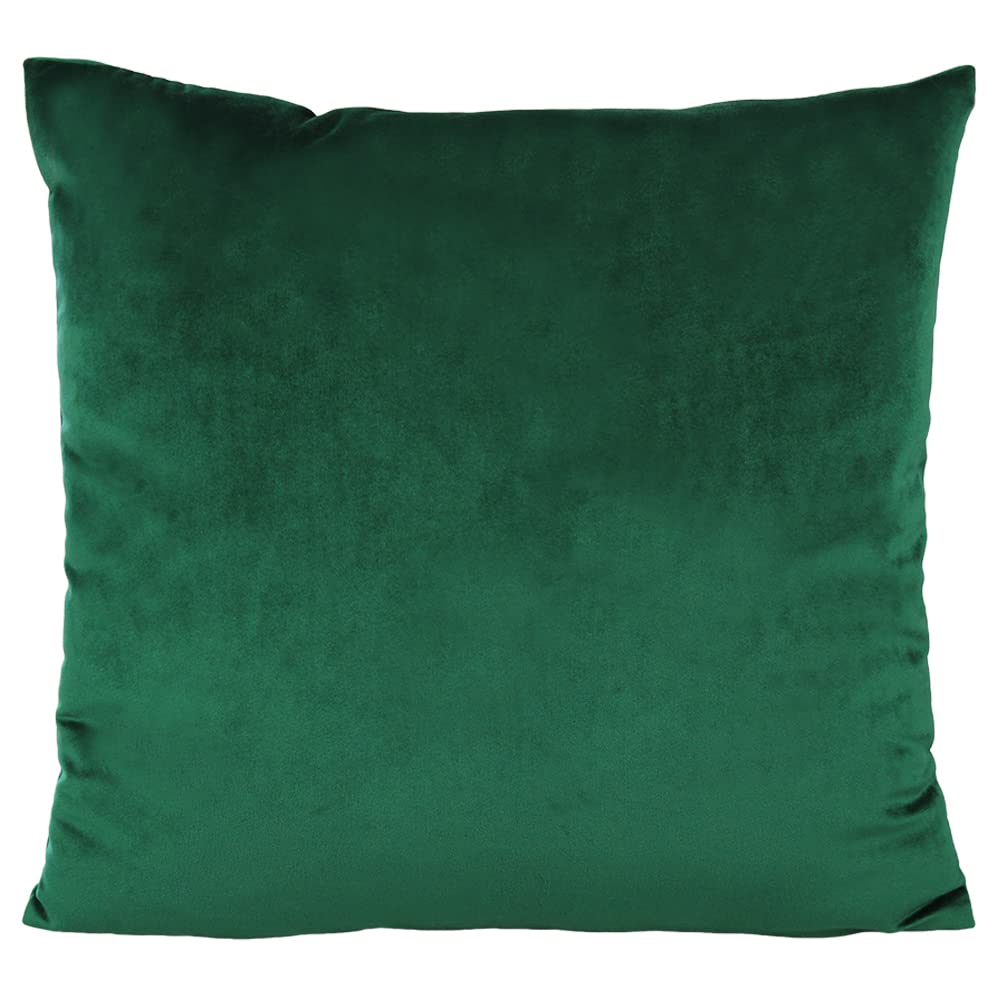 VAKADO Throw Pillow Covers 18x18 Set of 2 Emerald Green Velvet Decor Dark Forest Christmas Decorative Xmas Cushion Couch Euro Pillowcases Home Bed Decoration for Sofa Bedroom Office