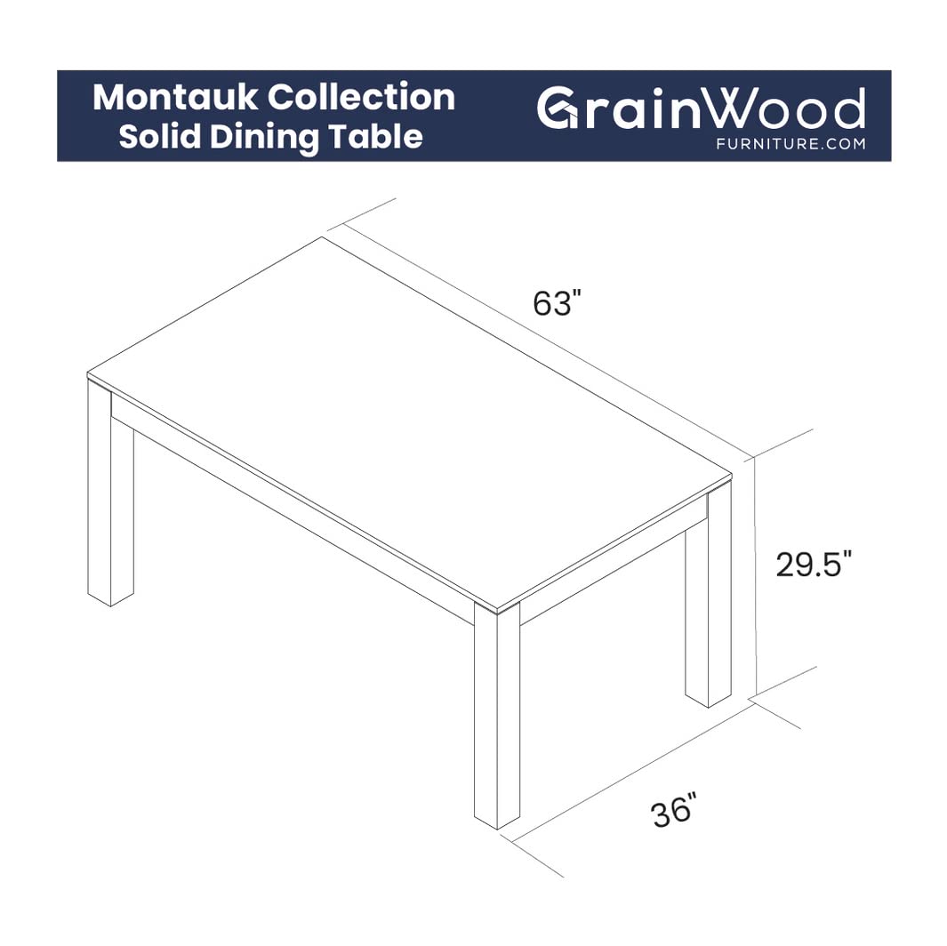 Montauk Solid Wood 63" Dining Table with a Rustic Walnut Finish