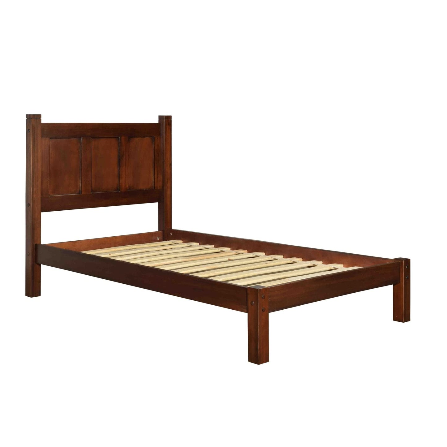 Grain Wood Furniture Shaker Solid Wood Panel Platform Bed, Queen Size, Expresso
