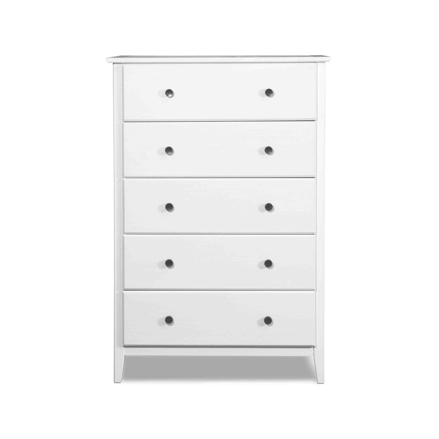 Grain Wood Furniture Greenport 5-Drawer Chest, Solid Wood with Brushed Walnut Finish