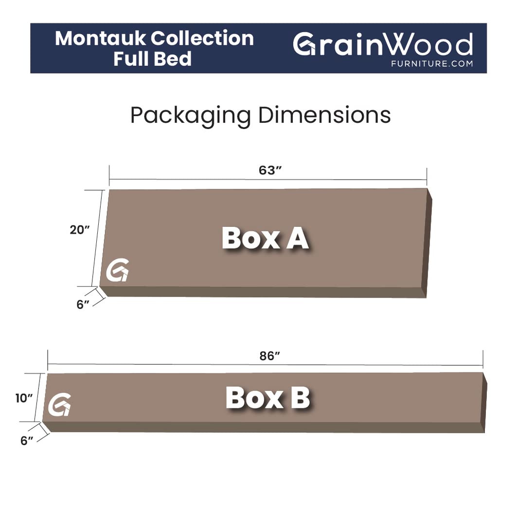 Grain Wood Furniture Montauk Solid Wood Bed, King Size, Rustic Walnut
