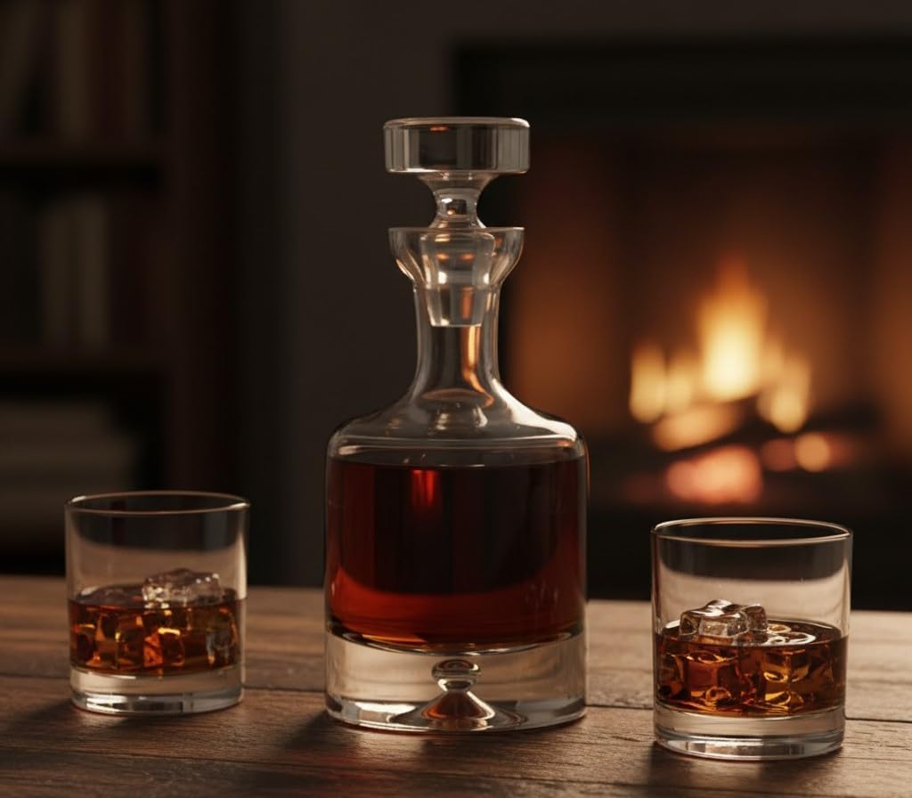 Ravenscroft Crystal | Elegant European-Made Hand-Blown Taylor Decanter w/Stopper | 100% Lead-Free Crystalline | 35 FL Oz | Gift-Boxed