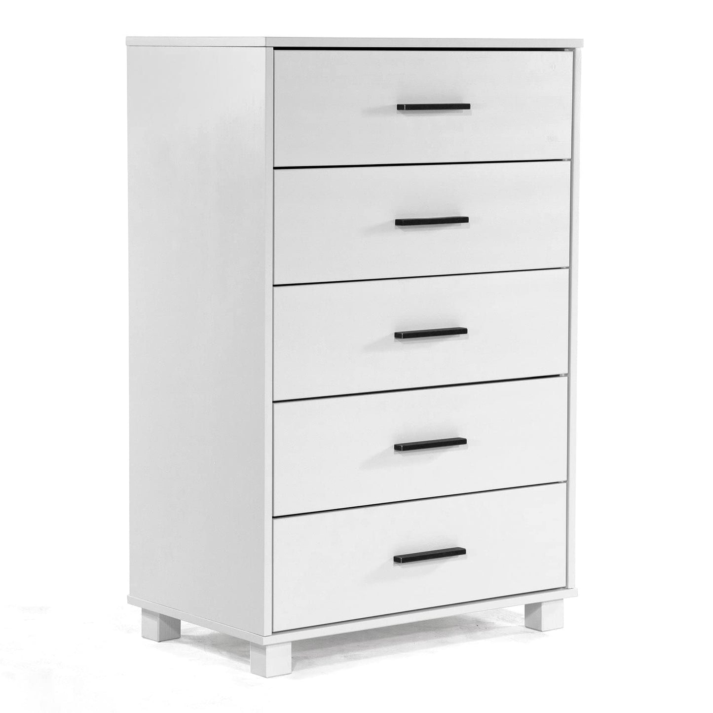 Grain Wood Furniture Loft 5-Drawer Chest, Solid Wood with Brushed White Finish