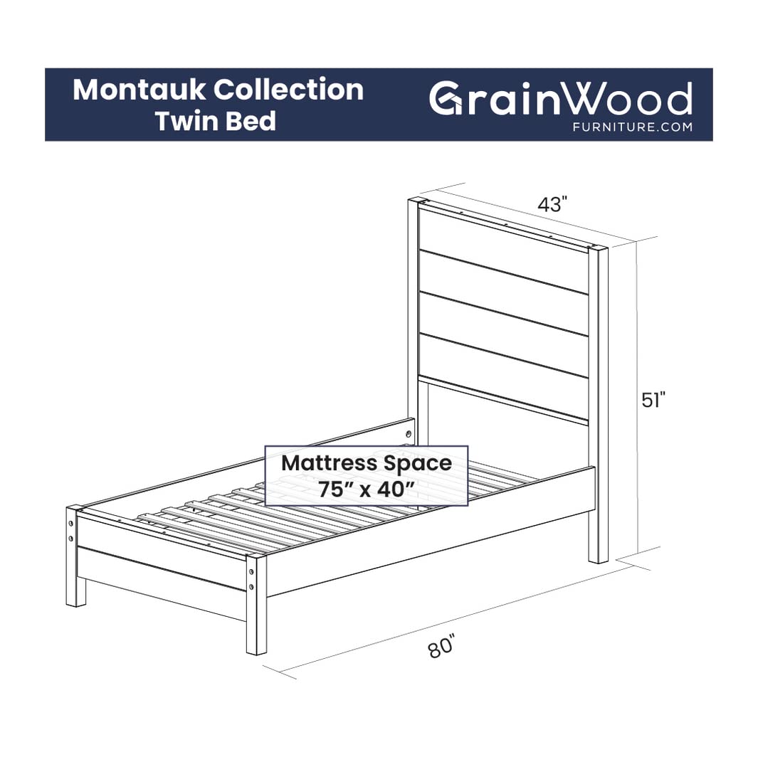 Grain Wood Furniture Montauk Solid Wood Bed, King Size, Rustic Walnut