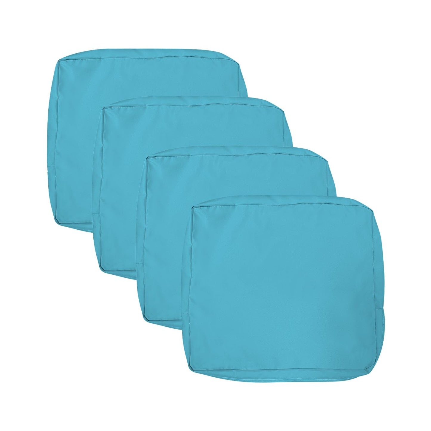 VAKADO Outdoor Patio Furniture Chair Cushion Replacement Covers Set of 4 Waterproof Decorative Cushion Cases Decor for Bench Garden Porch Couch Tent(Turquoise, 24"X24"X4")