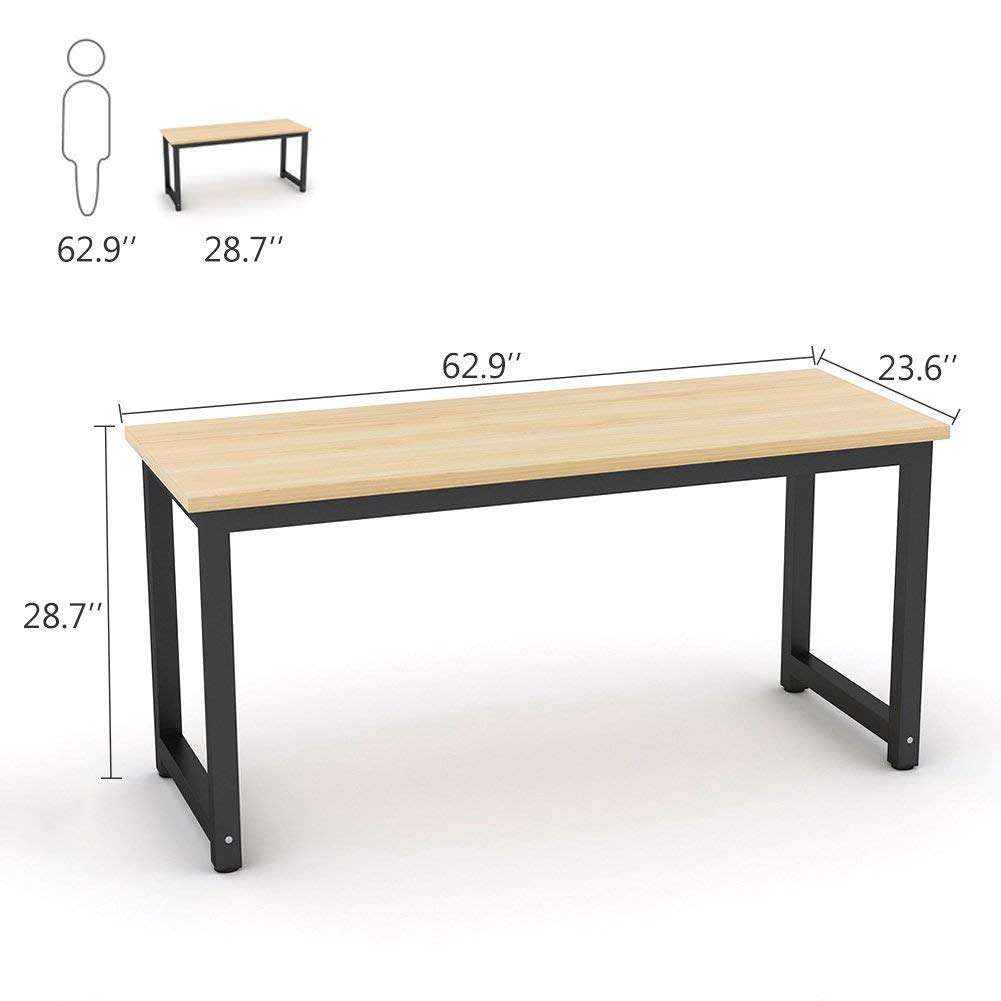 Tribesigns Modern Simple Computer Desk, 47 inch Vintage Office Desk Computer Table, Study Writing Study Desk Workstation for Home Office, Rustic Brown