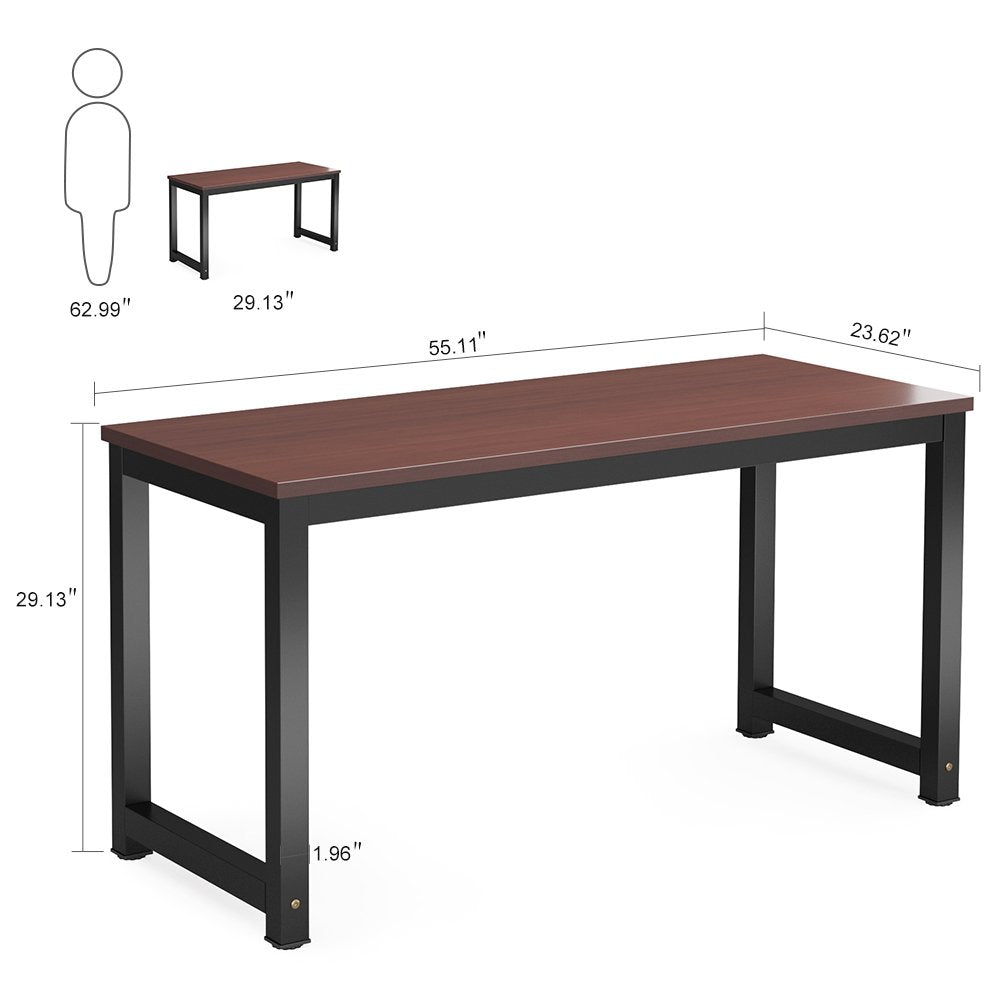 Tribesigns Modern Simple Computer Desk, 47 inch Vintage Office Desk Computer Table, Study Writing Study Desk Workstation for Home Office, Rustic Brown