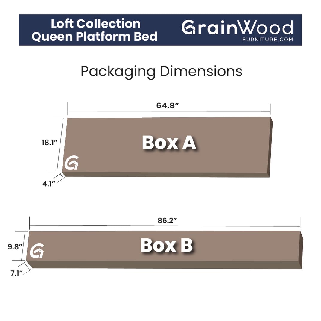 Grain Wood Furniture Loft Full Size Solid Wood Bed, Acacia