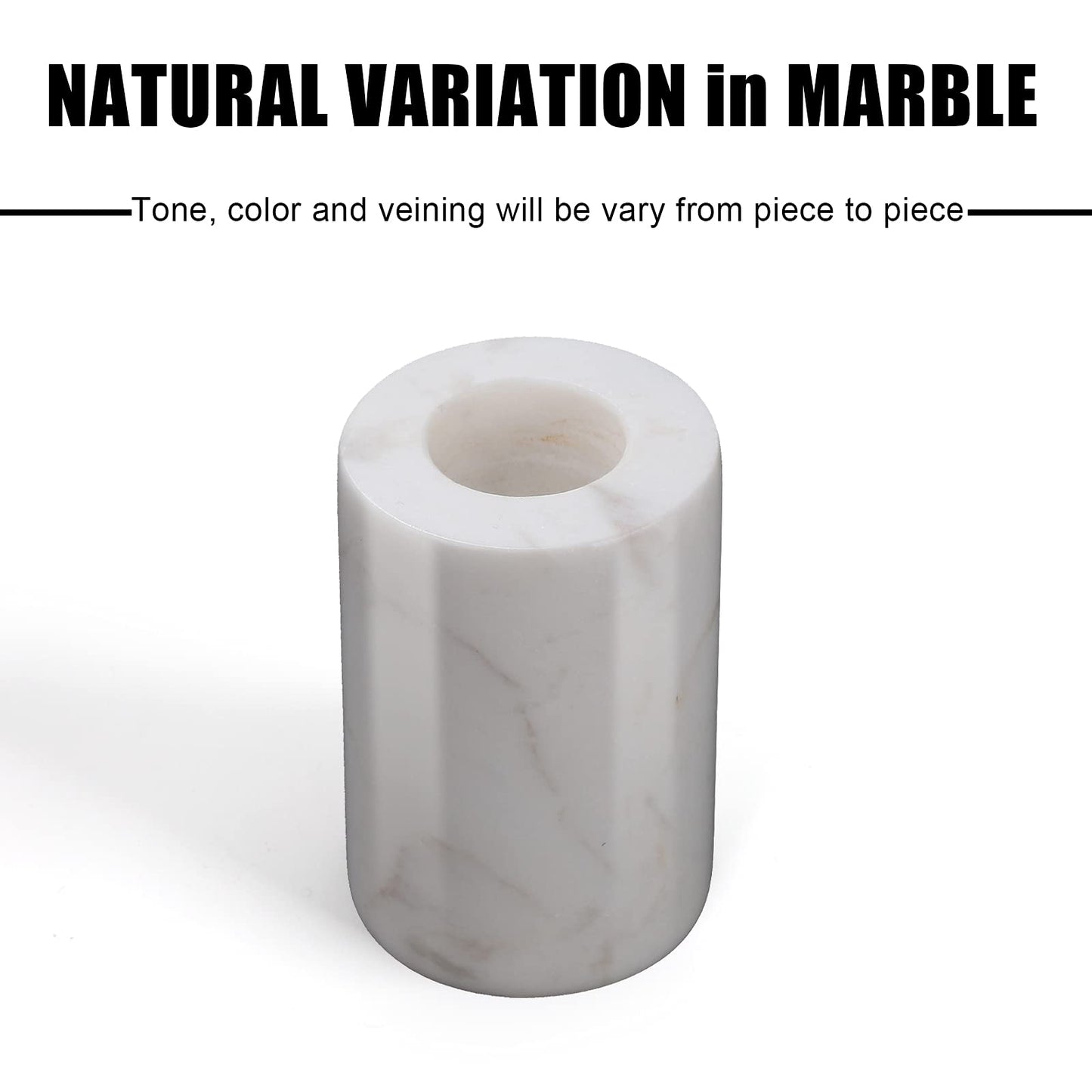 Candle Holders True Natural Marble Set of 2 Decorative Candlestick Holder for Table Centerpieces Home Dinning Party Wedding Birthday Premium Candles Stand for 3/4 inch Candles Beige (ZT017R)