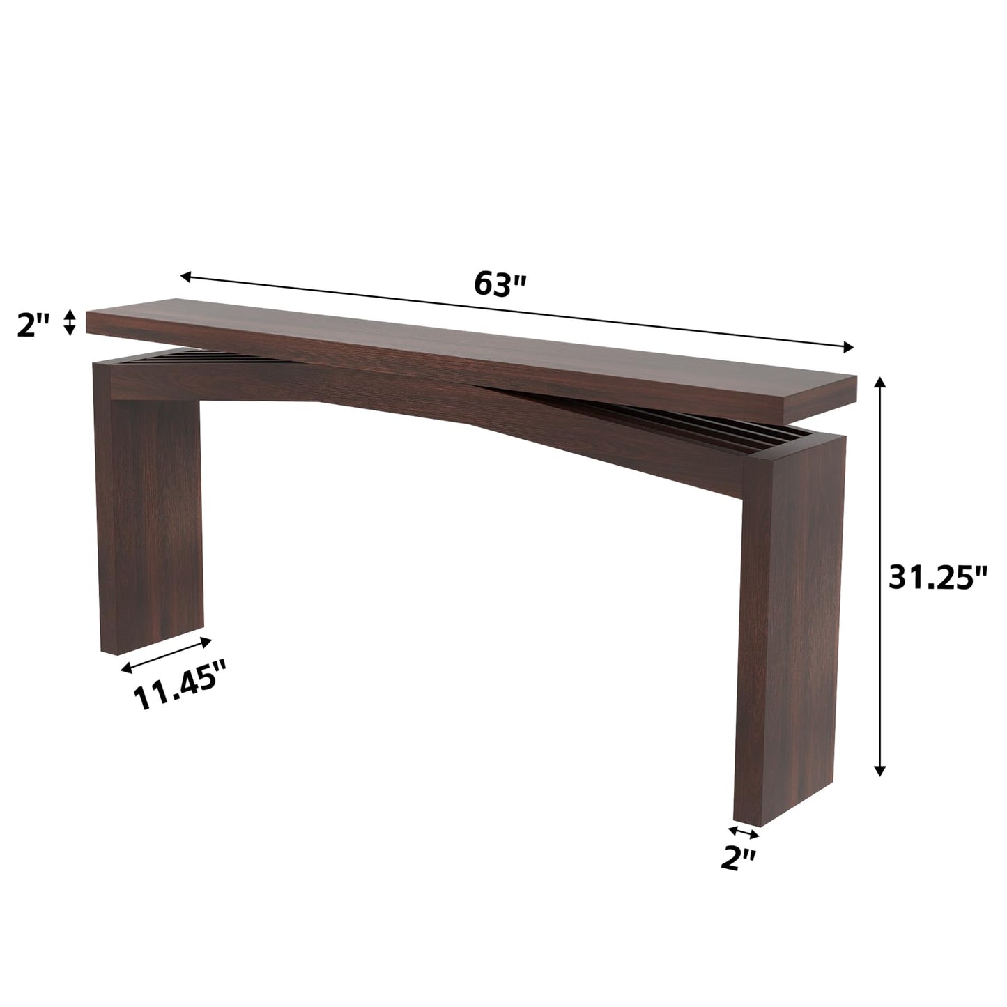 Epecoya Console Tables for Entryway 63-Inch, Wooden Sofa Tables Narrow Long Behind Couch Farmhouse, Modern Entryway Tables Rectangular for Entrance, Home, Living Room, Natural Brown