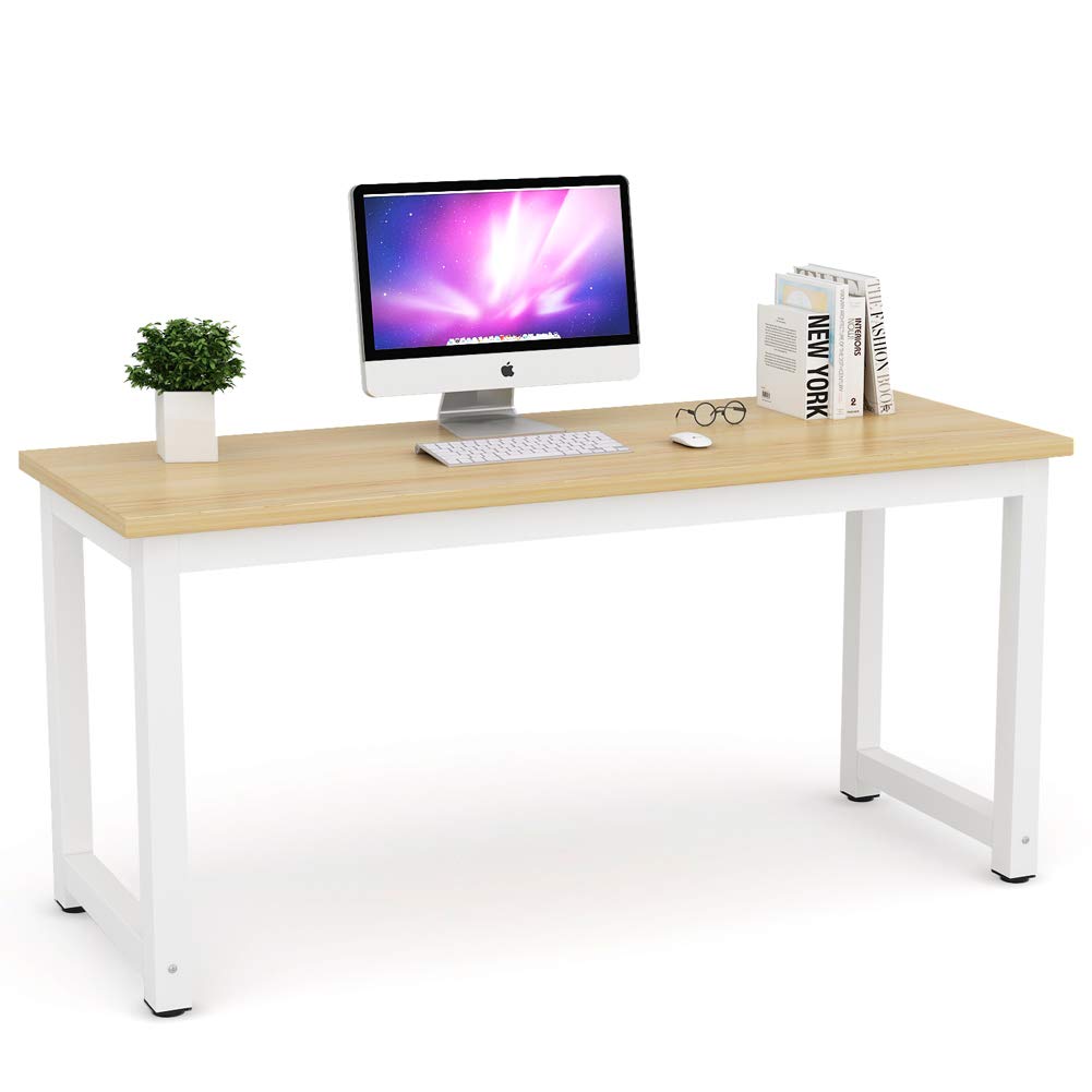 Tribesigns Modern Simple Computer Desk, 47 inch Vintage Office Desk Computer Table, Study Writing Study Desk Workstation for Home Office, Rustic Brown