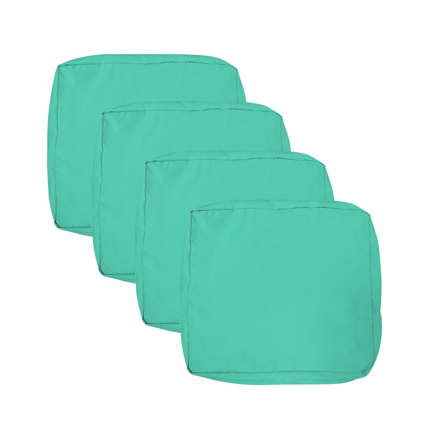 VAKADO Outdoor Patio Furniture Chair Cushion Replacement Covers Set of 4 Waterproof Decorative Cushion Cases Decor for Bench Garden Porch Couch Tent(Turquoise, 24"X24"X4")