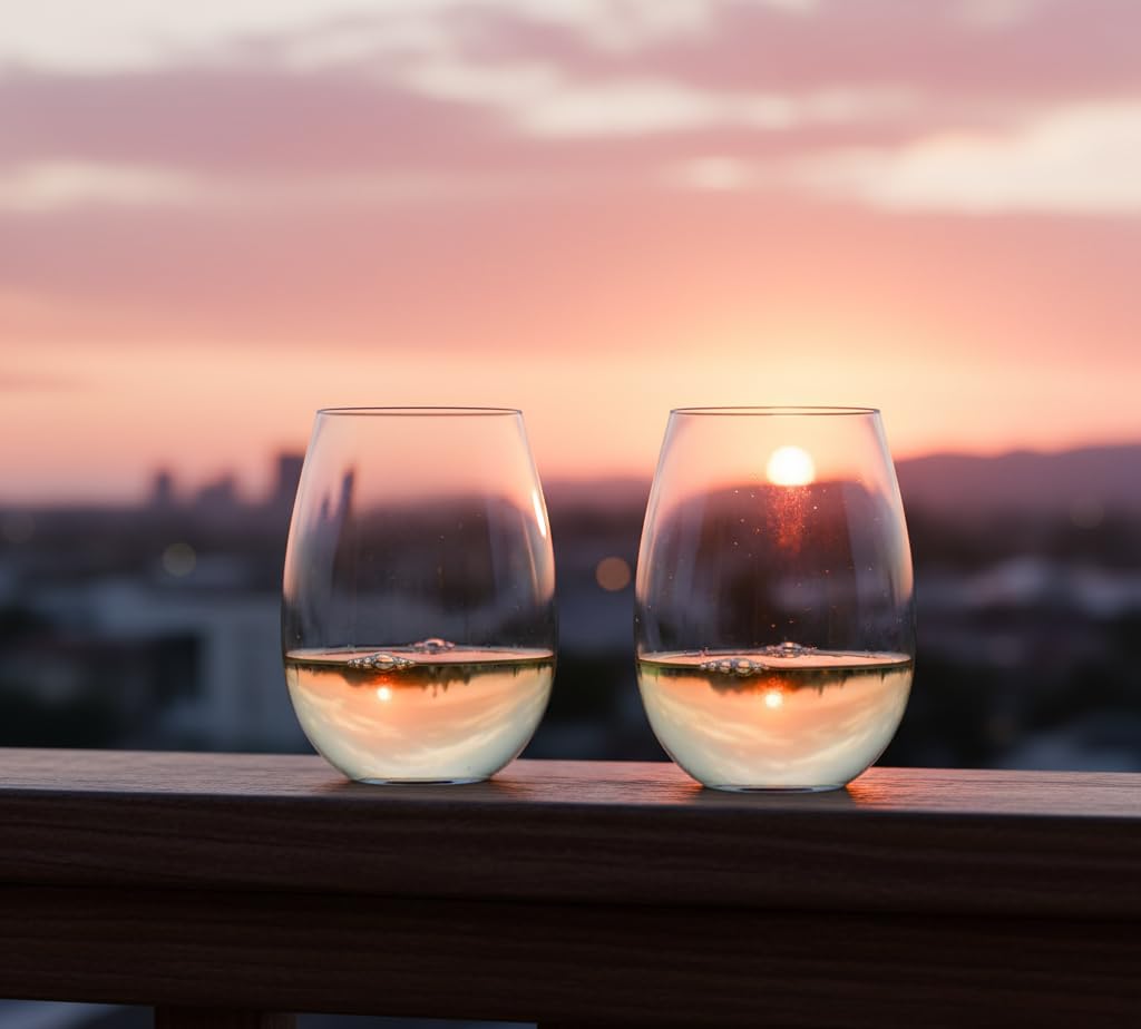 Upgraded Design of Our 2017 New York Times Best Stemless Wine Glass (Sweethome) – Made in Europe – Reinforced Base for Added Stability & Premium Feel, Dishwasher-Safe, Lead-Free, 17 oz. (6)