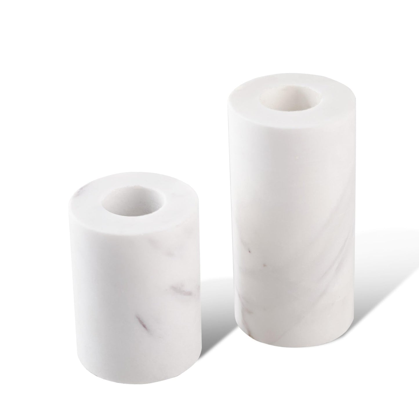 Candle Holders True Natural Marble Set of 2 Decorative Candlestick Holder for Table Centerpieces Home Dinning Party Wedding Birthday Premium Candles Stand for 3/4 inch Candles Beige (ZT017R)