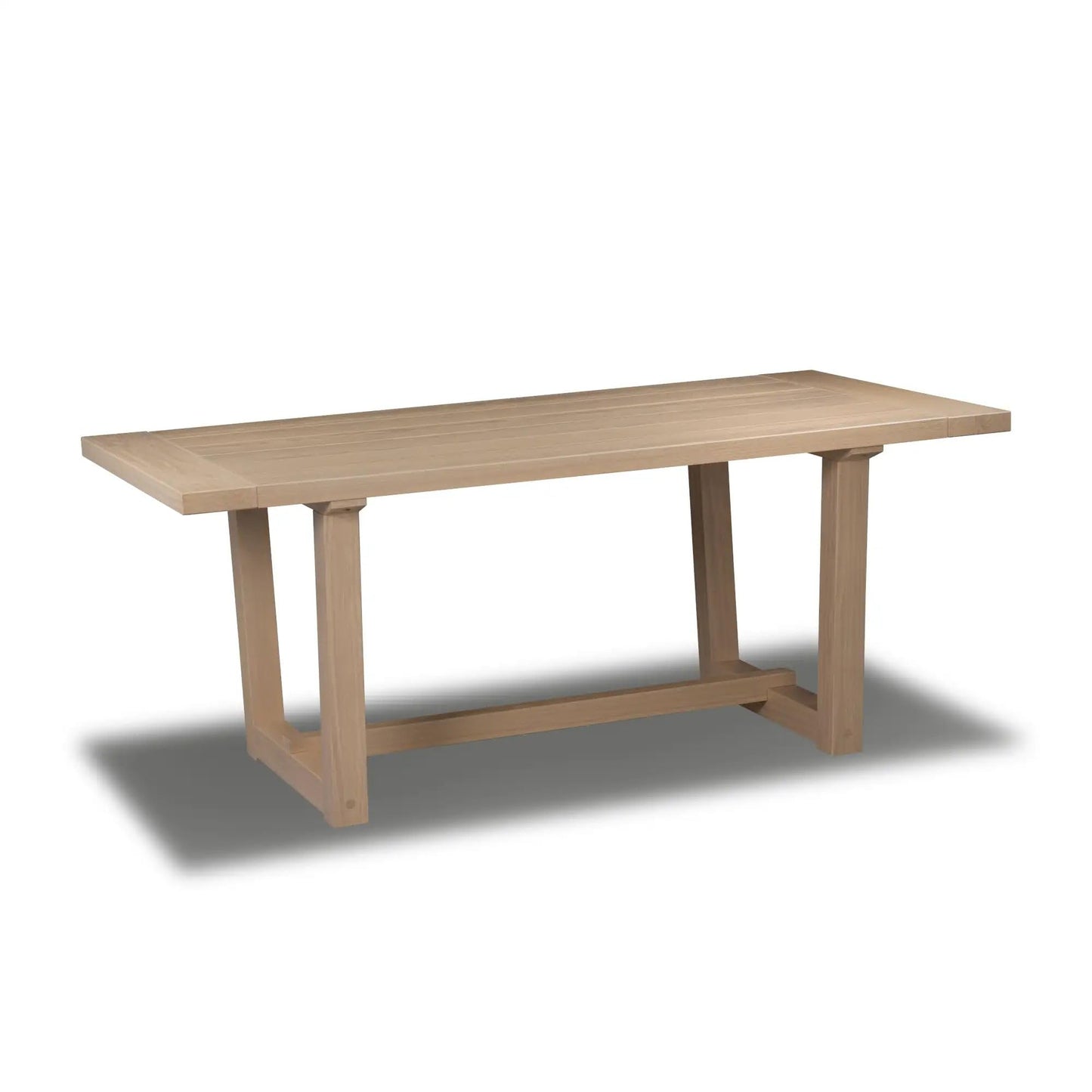 Grain Wood Furniture Solid Wood Cascais 72" Rectangular Table with Farmhouse Base in Blonde Oak Top and Base