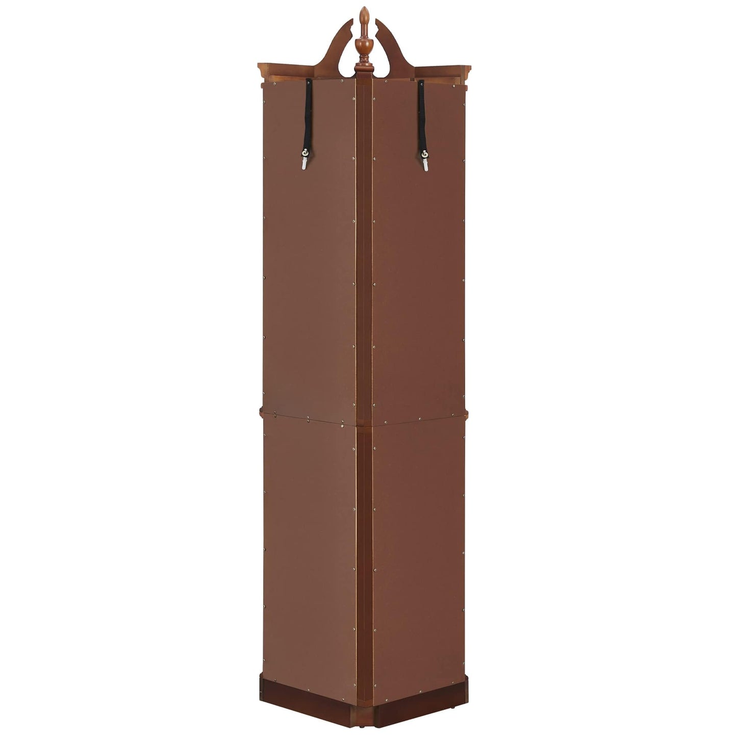 LKTART Corner Storage Cabinet,Glass Display Cabinet with Lights,Corner Curio Cabinet with Tempered Glass Doors and Shelves(70.5" T x15.4 D x 21.7" W Walnut)