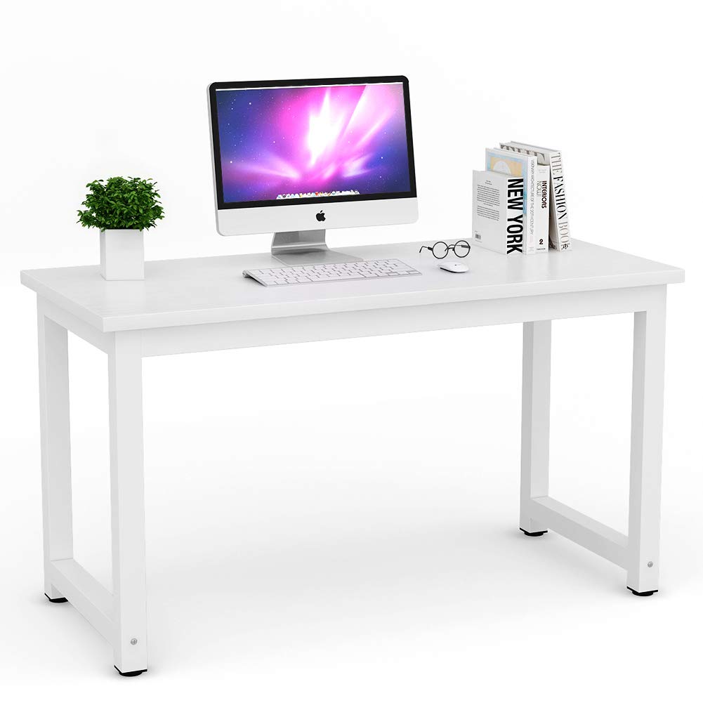 Tribesigns Modern Simple Computer Desk, 47 inch Vintage Office Desk Computer Table, Study Writing Study Desk Workstation for Home Office, Rustic Brown