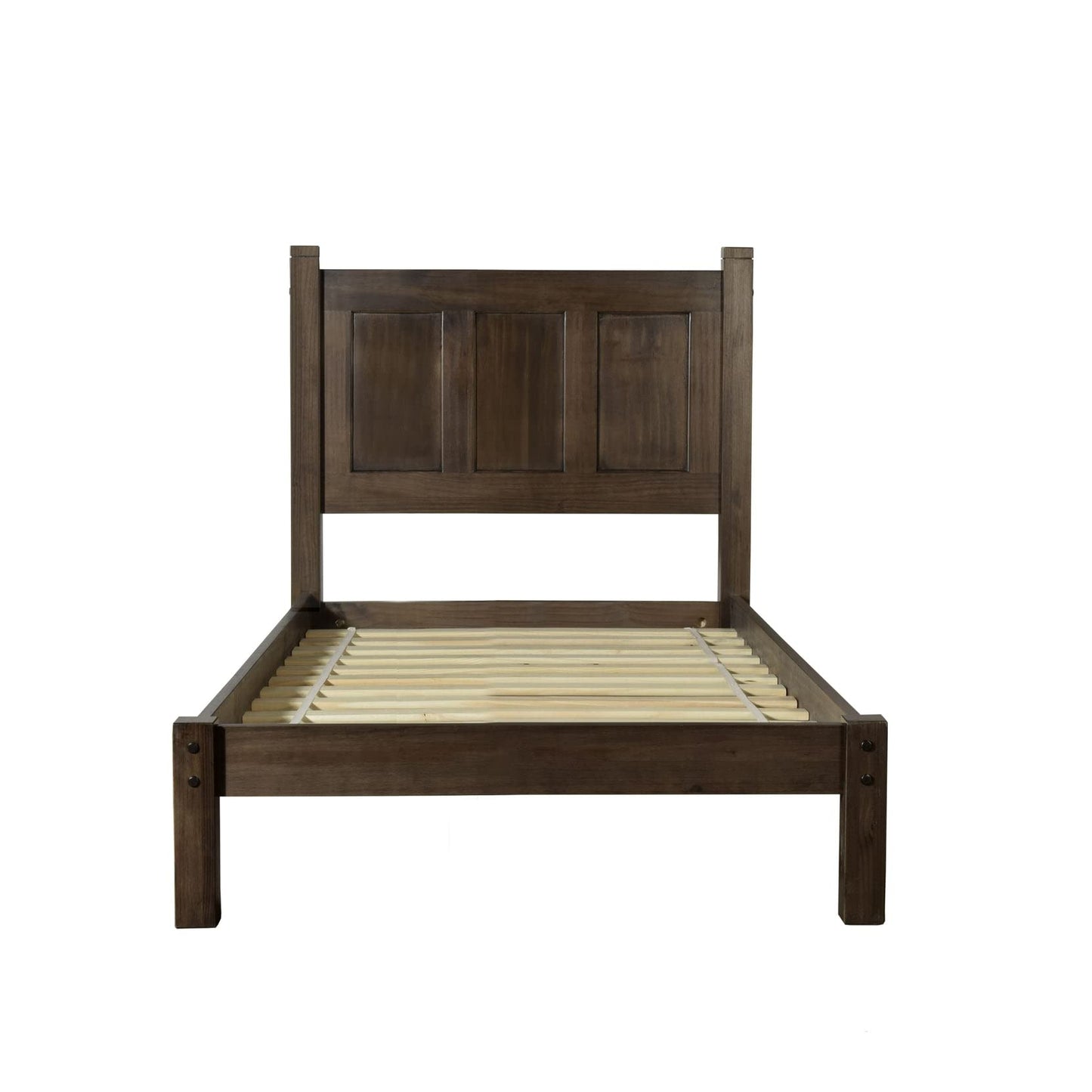 Grain Wood Furniture Shaker Solid Wood Panel Platform Bed, Queen Size, Expresso