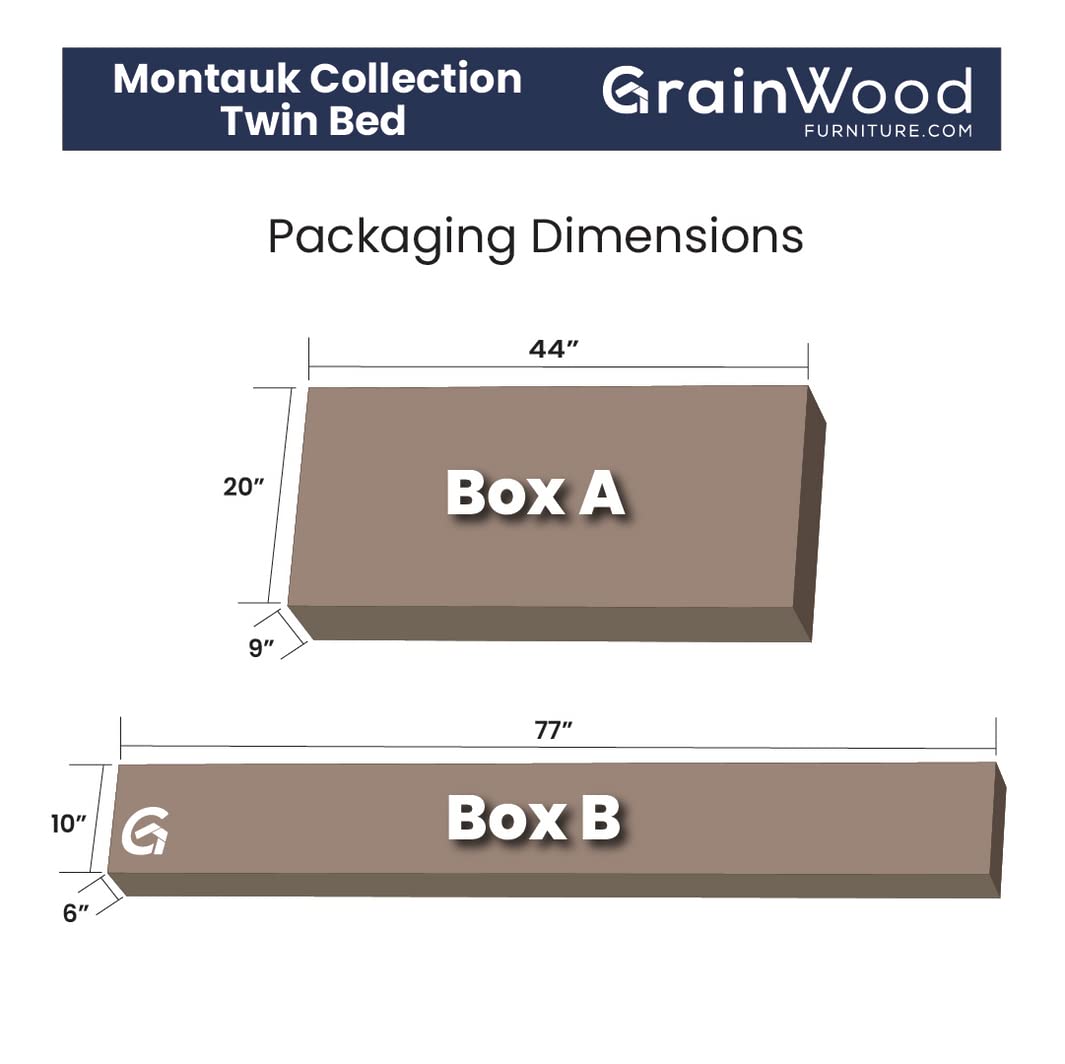 Grain Wood Furniture Montauk Solid Wood Bed, King Size, Rustic Walnut