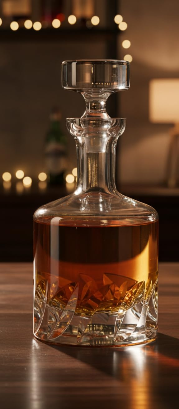 Large Wine Decanter | Hand-Crafted in Europe | 66 FL Oz | Crystal Ground Stopper | Wide Base for Optimal Aeration | 100% Lead-Free Crystal | Handblown | Gift-Boxed | Elegant Design