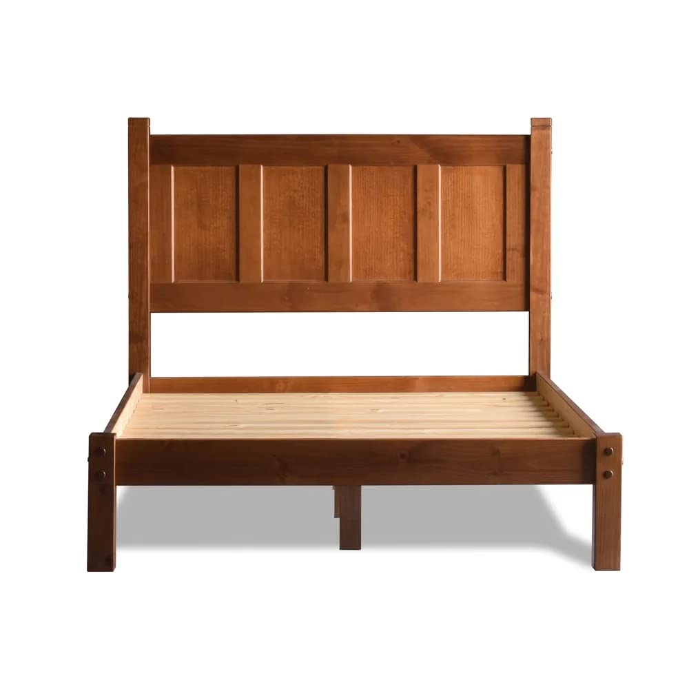 Grain Wood Furniture Shaker Solid Wood Panel Platform Bed, Queen Size, Expresso