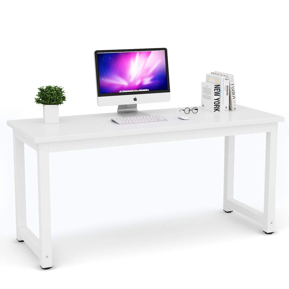 Tribesigns Modern Simple Computer Desk, 47 inch Vintage Office Desk Computer Table, Study Writing Study Desk Workstation for Home Office, Rustic Brown
