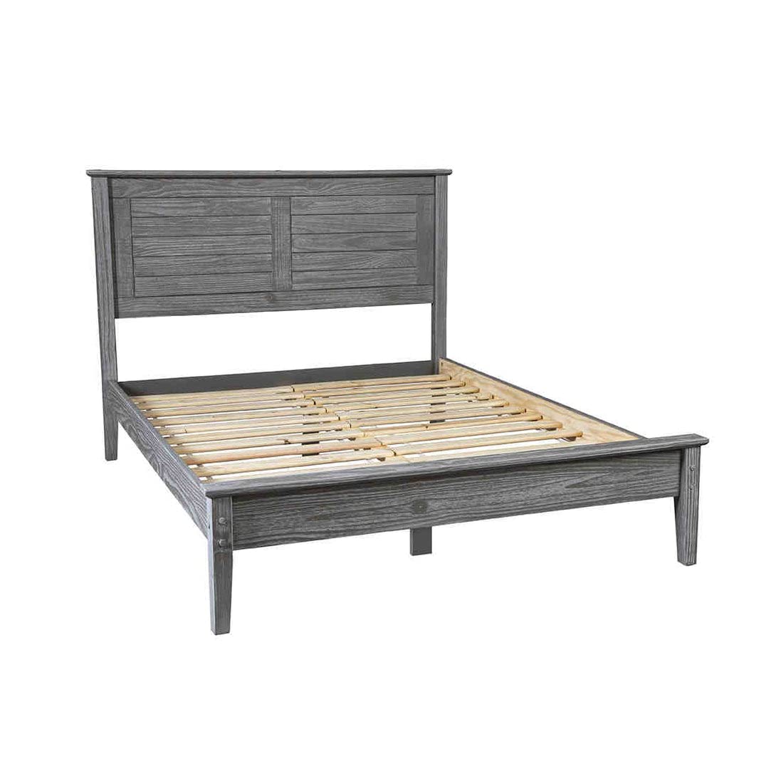Grain Wood Furniture Greenport Solid Wood Platform Bed, Full Size, Brushed Walnut