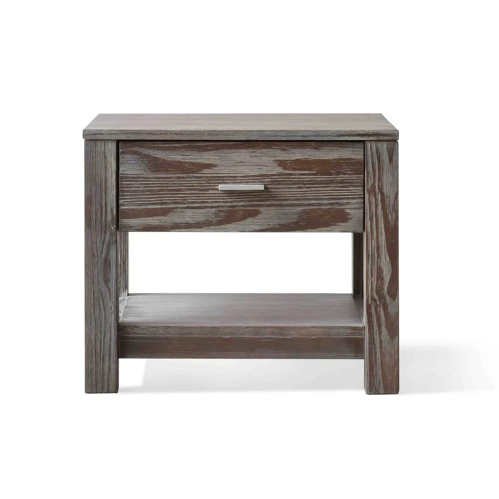 Grain Wood Furniture Loft Nightstand, Solid Wood with Acacia Finish