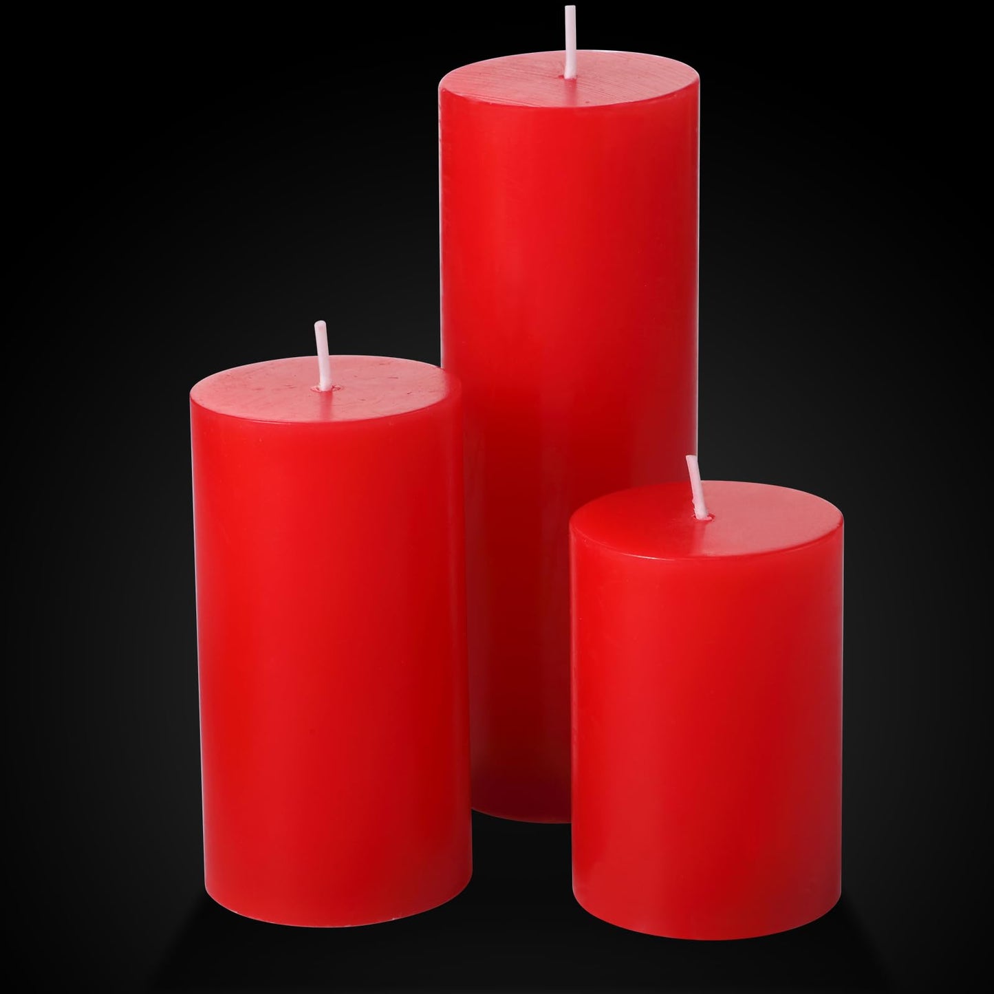 Shihanee Set of 3 Pillar Candles and 3 Glass Cylinder Candle Vases Holders Clear Pillar Jars for Wedding Centerpieces(3'' x 5.9'', 7.9'', 9.8'',Ivory White)