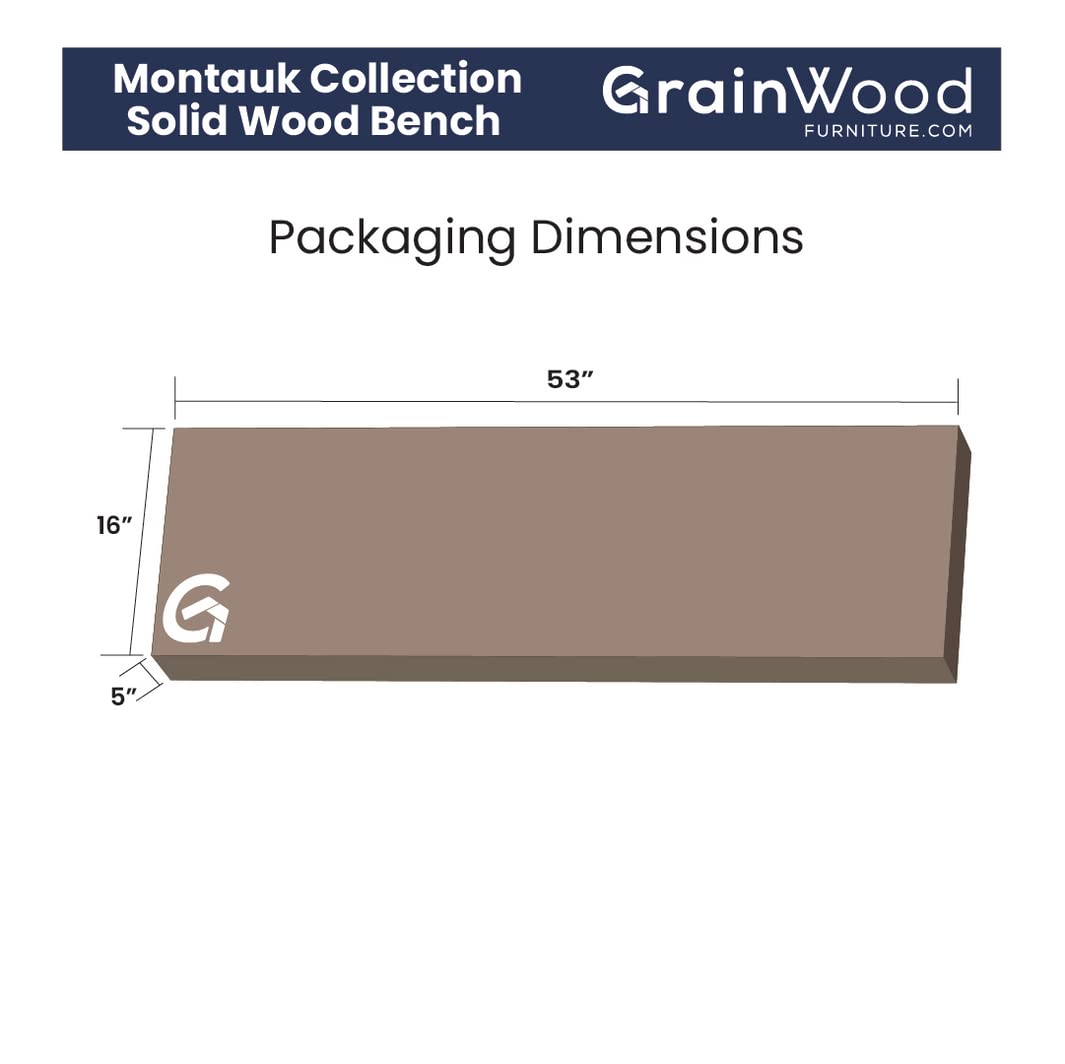 Grain Wood Furniture Montauk Solid Wood Bench, Driftwood