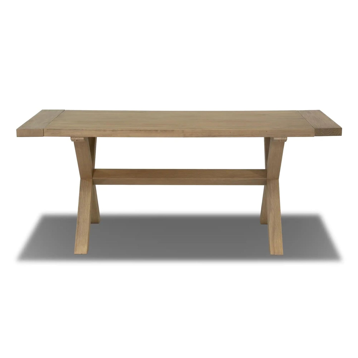 Grain Wood Furniture Solid Wood Cascais 72" Rectangular Table with Farmhouse Base in Blonde Oak Top and Base