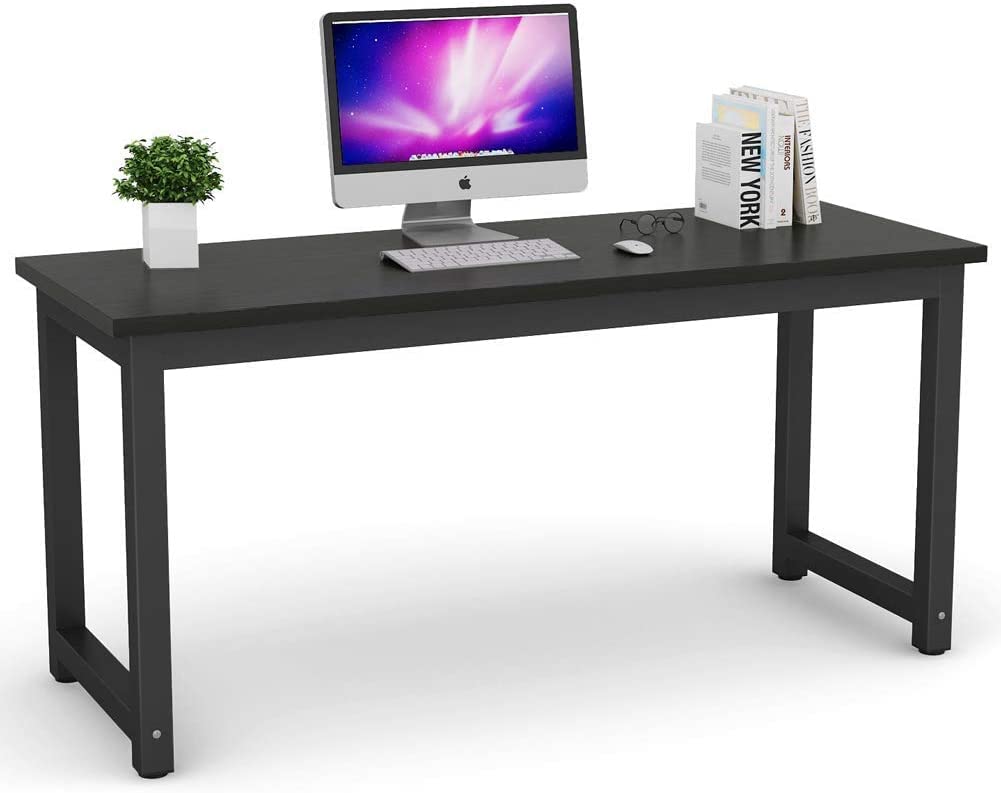 Tribesigns Modern Simple Computer Desk, 47 inch Vintage Office Desk Computer Table, Study Writing Study Desk Workstation for Home Office, Rustic Brown