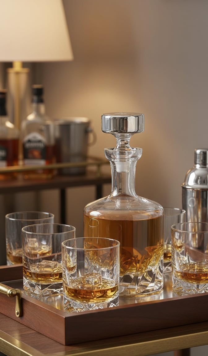 Large Wine Decanter | Hand-Crafted in Europe | 66 FL Oz | Crystal Ground Stopper | Wide Base for Optimal Aeration | 100% Lead-Free Crystal | Handblown | Gift-Boxed | Elegant Design