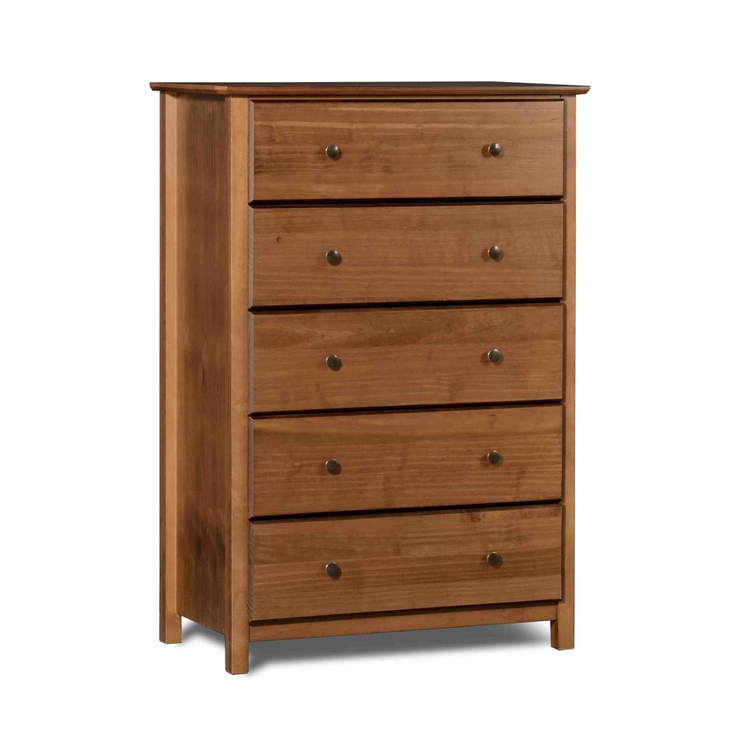 Grain Wood Furniture Shaker 5-Drawer Chest, Solid Wood with a Cherry Finish