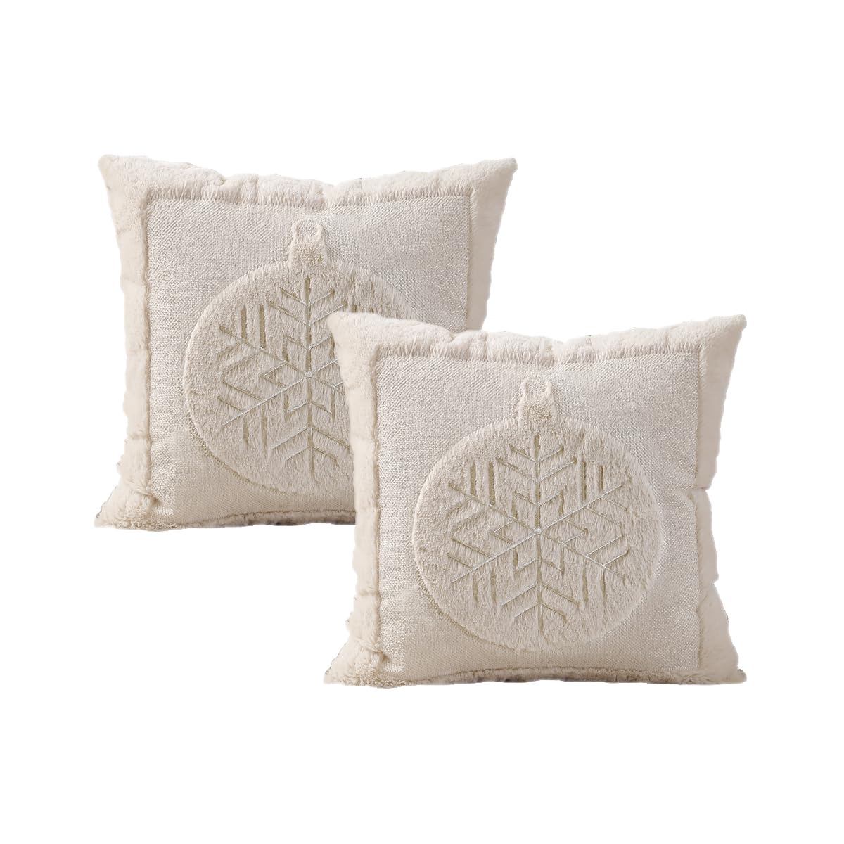 VAKADO Christmas Green Throw Pillow Covers 18x18 Set of 2 ，Winter Xmas Holiday Decoration Outdoor Tree Decorative Home Decor for Couch Festival Bed Sofa Bedroom Living Room Office