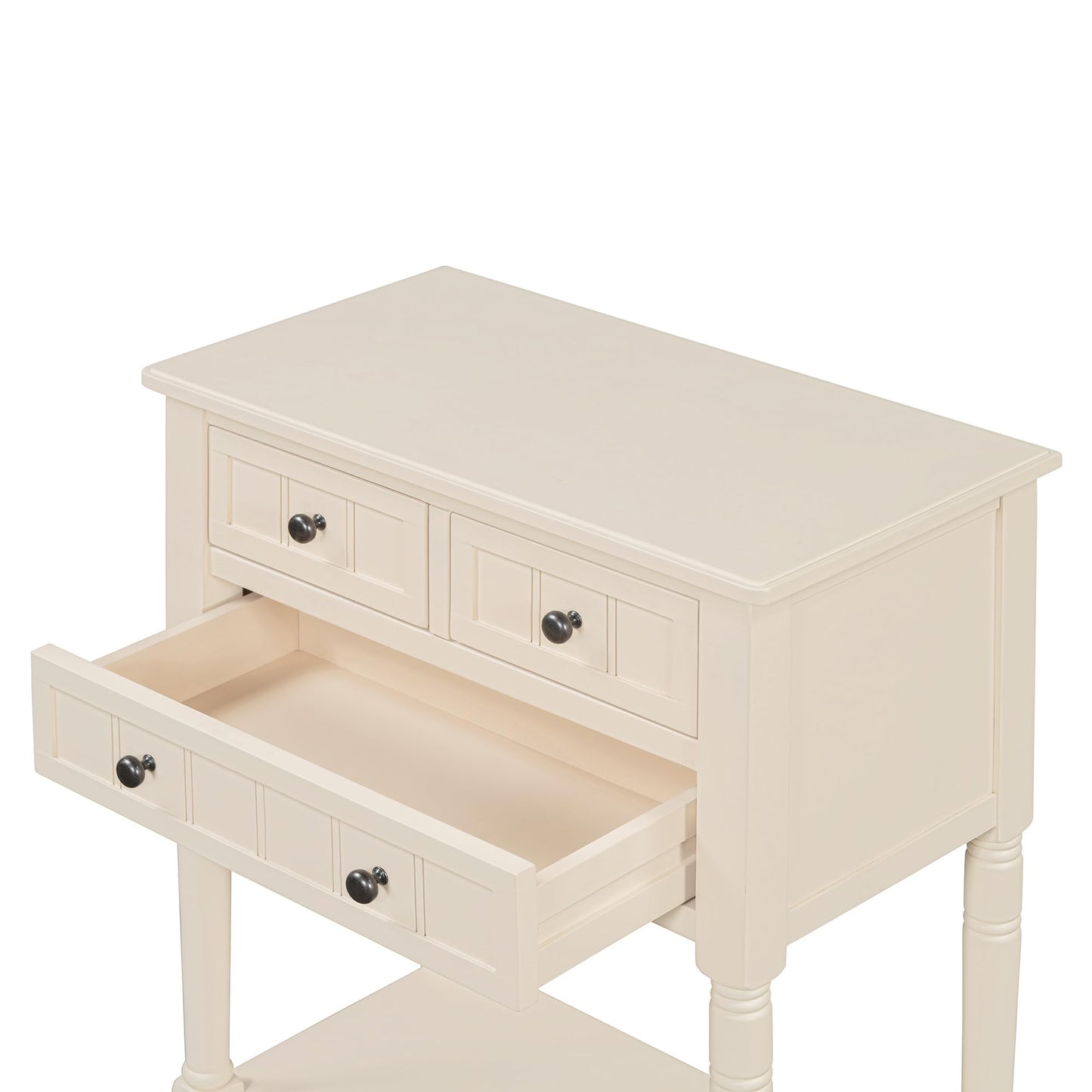 LKTART Small Solid Wood Sofa Table,Console Table with Drawers and Bottom Shelf, Entryway Hallway Foyer Entry Table for Living Room(23.7" Natural)