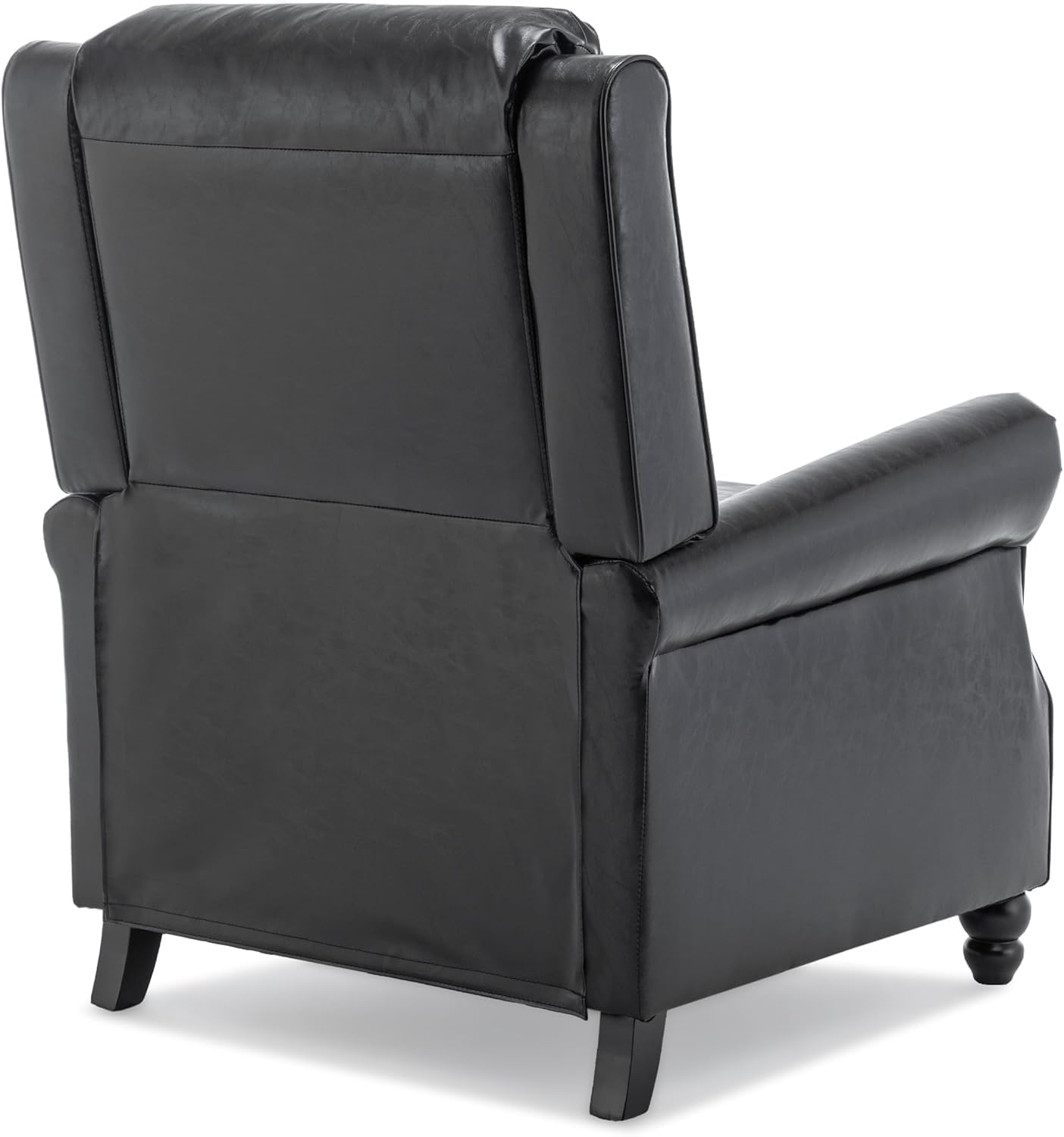 Pushback Recliner Chairs Set of 2, Comfy Fabric Wingback Recliner Chair, Upholstered Armchair Push Back Recliner with Wood Legs, Rivet Trim Accent Chair for Living Room, Bedroom, Blue Stripe
