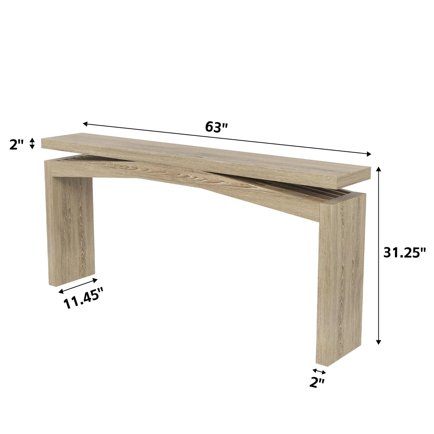 Epecoya Console Tables for Entryway 63-Inch, Wooden Sofa Tables Narrow Long Behind Couch Farmhouse, Modern Entryway Tables Rectangular for Entrance, Home, Living Room, Natural Brown